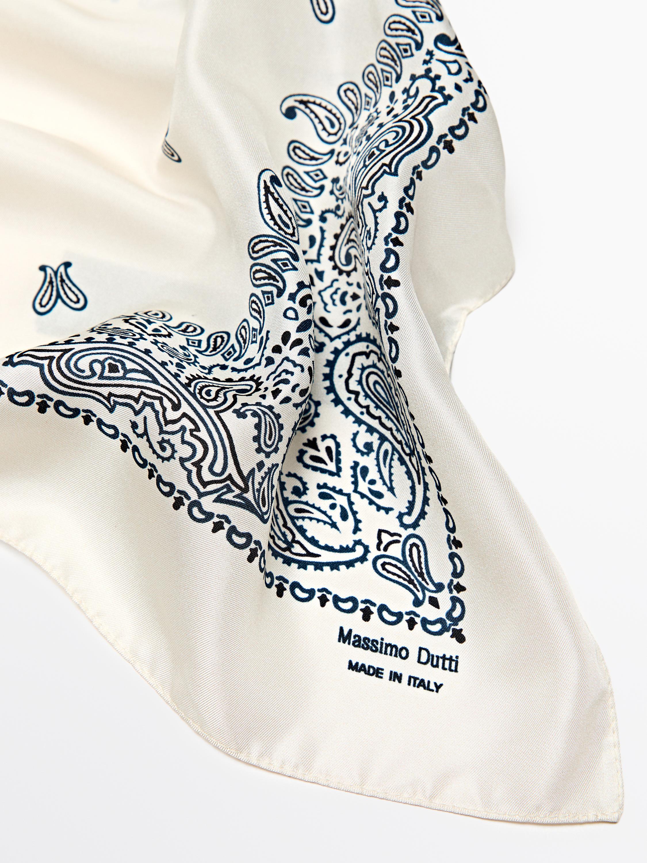 Paisley print 100% silk bandana