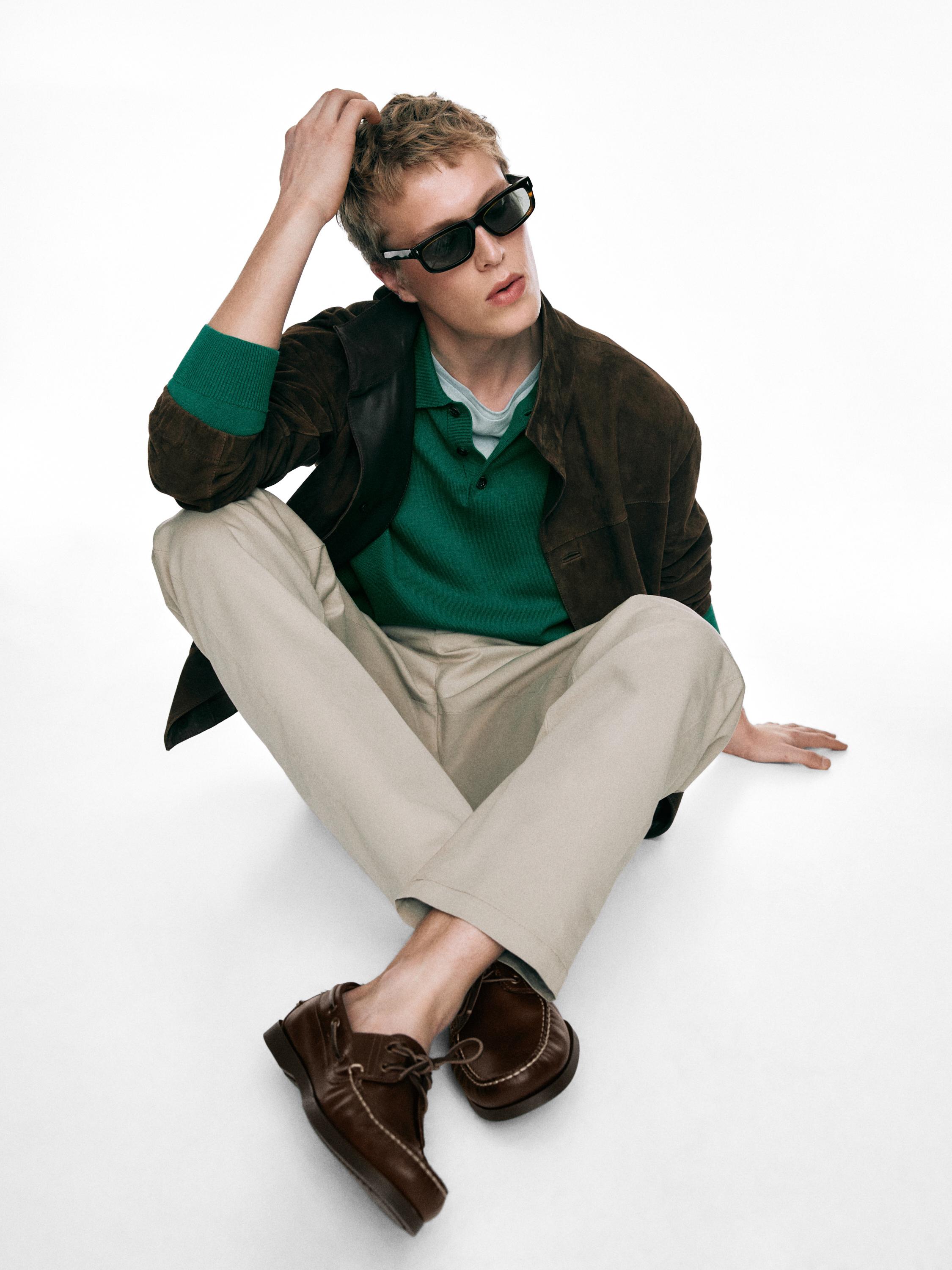 Leather deck shoes — TAN