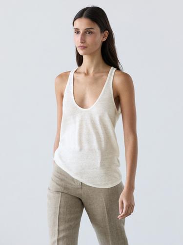 Flowing 100% linen top — Off white 3