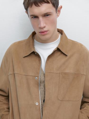 Suede leather jacket with pocket detail — MINK 8