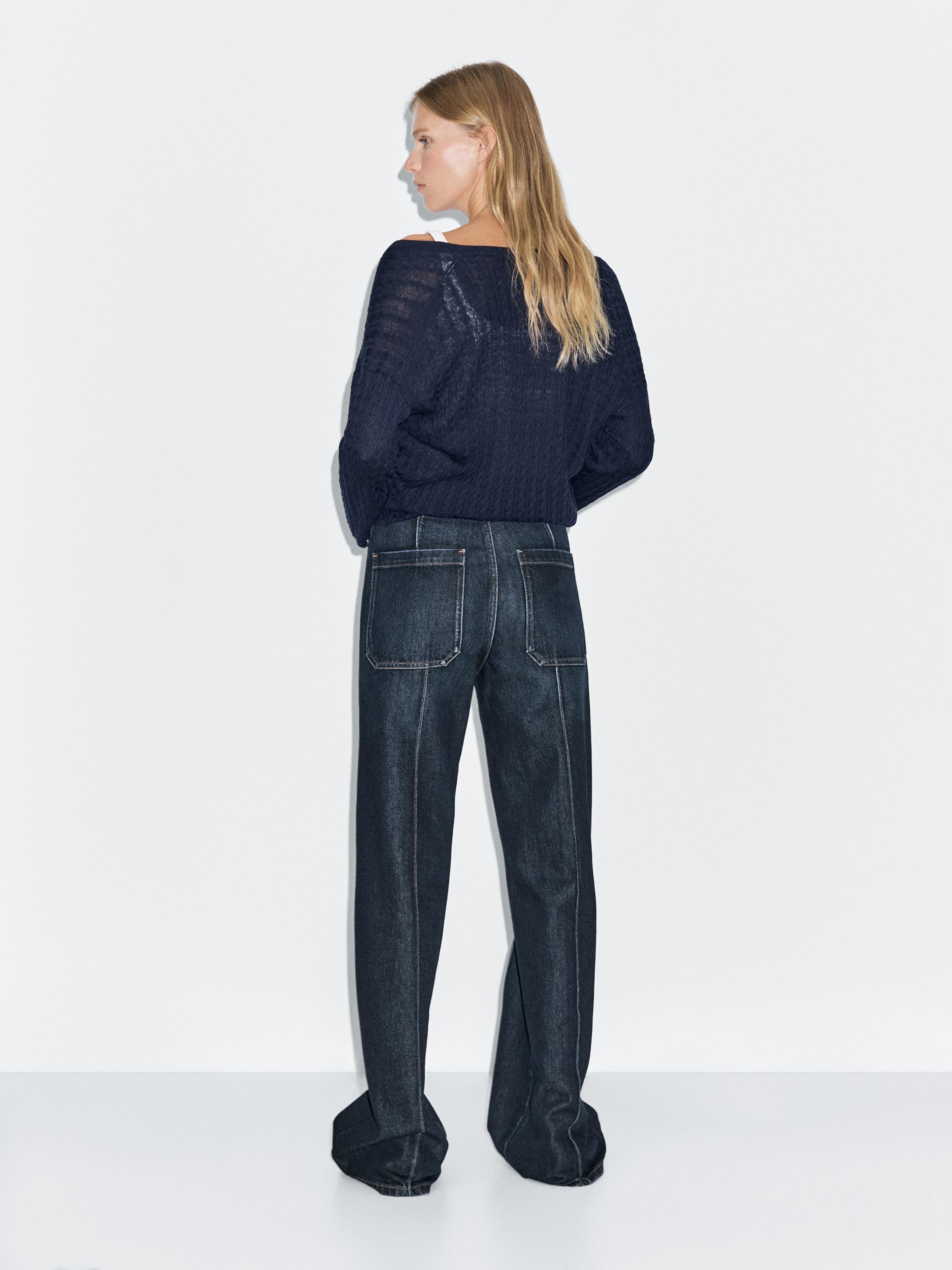 Mid-rise wide-leg jeans