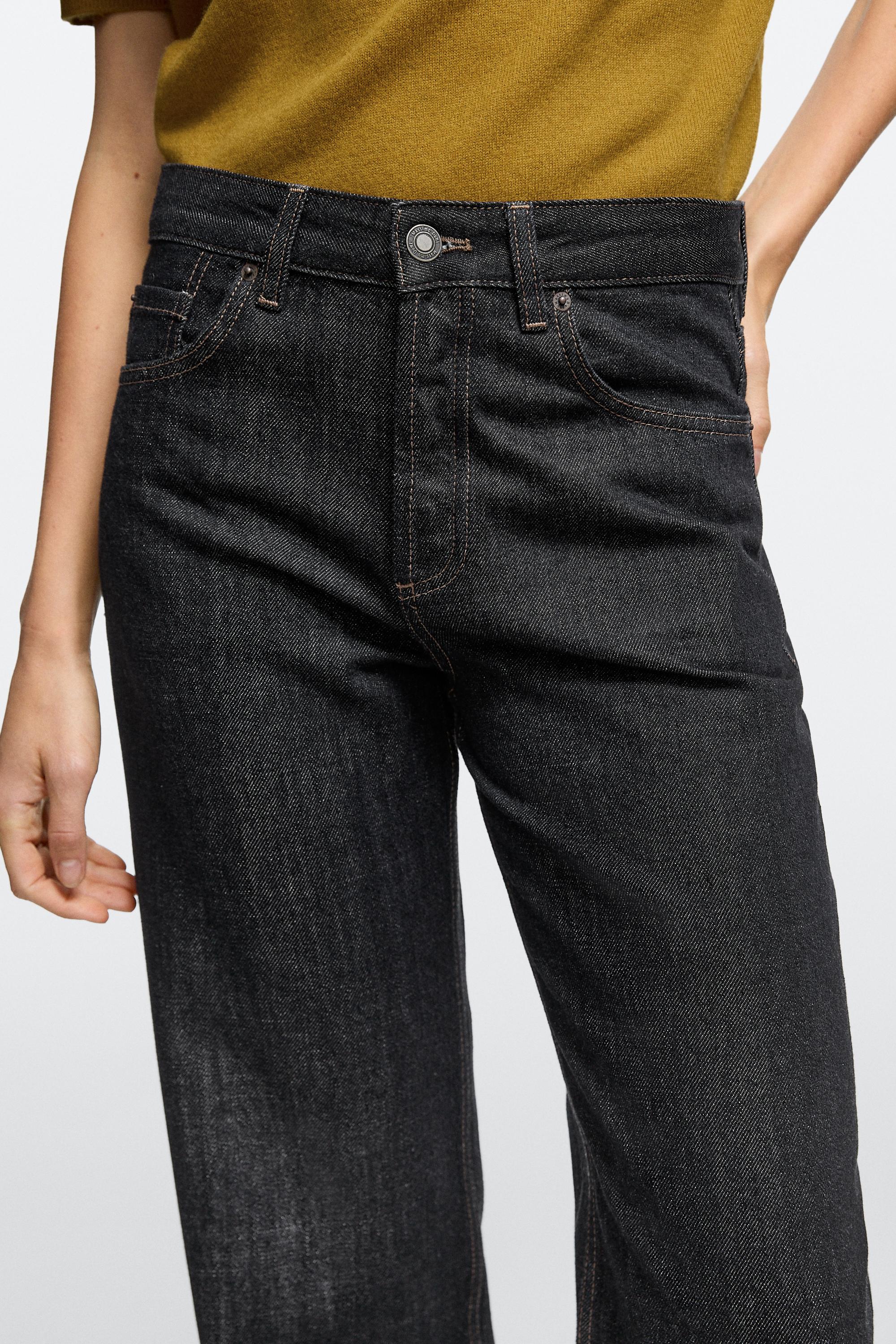 Mid-waist wide-leg jeans — DARK BLUE