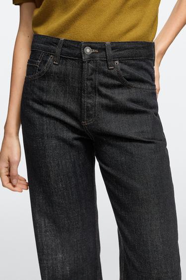 Wide-leg mid-waist jeans — DARK BLUE 8