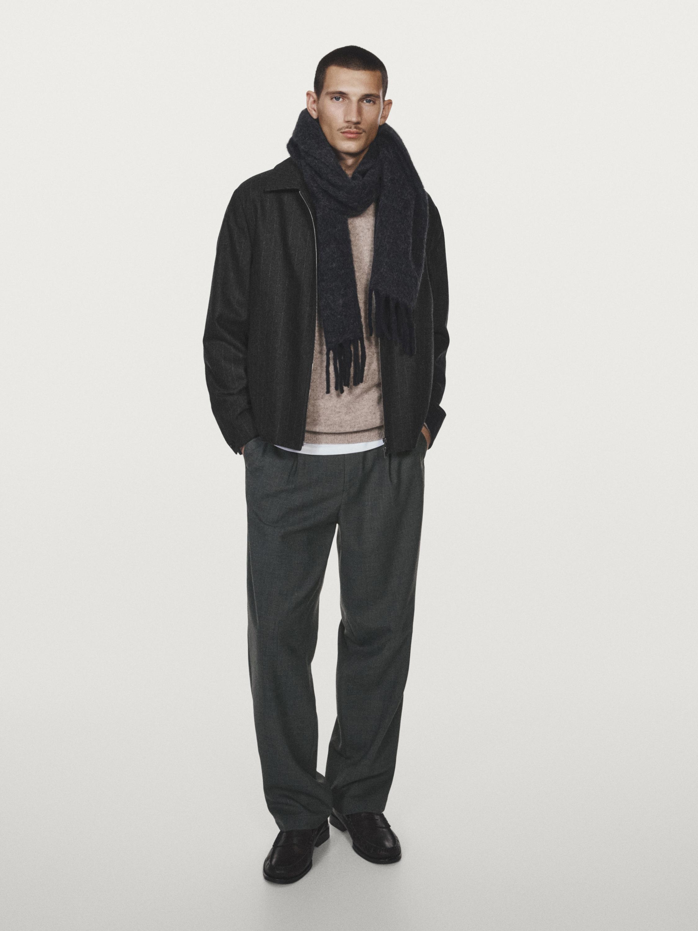 Striped wool blend jacket