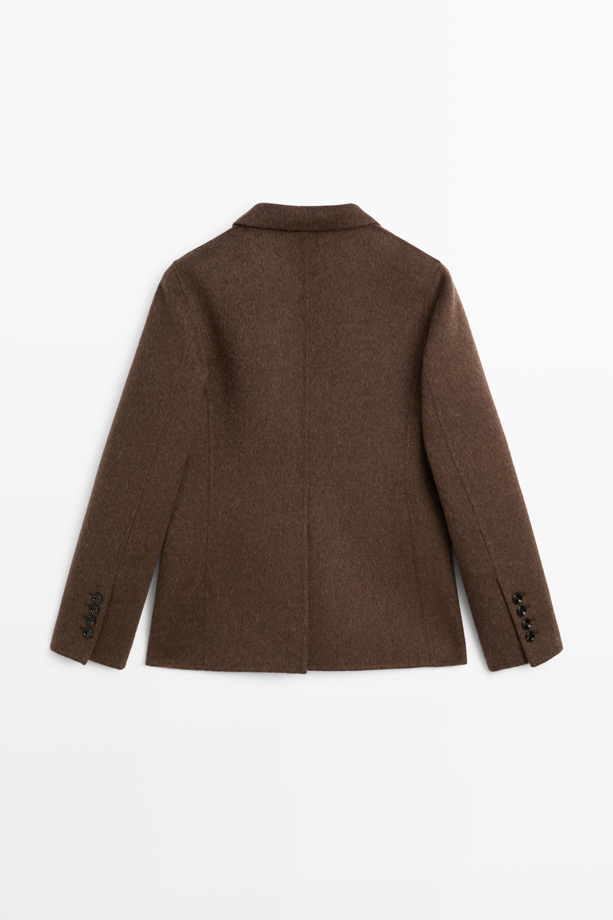 Wool blend blazer — BROWN