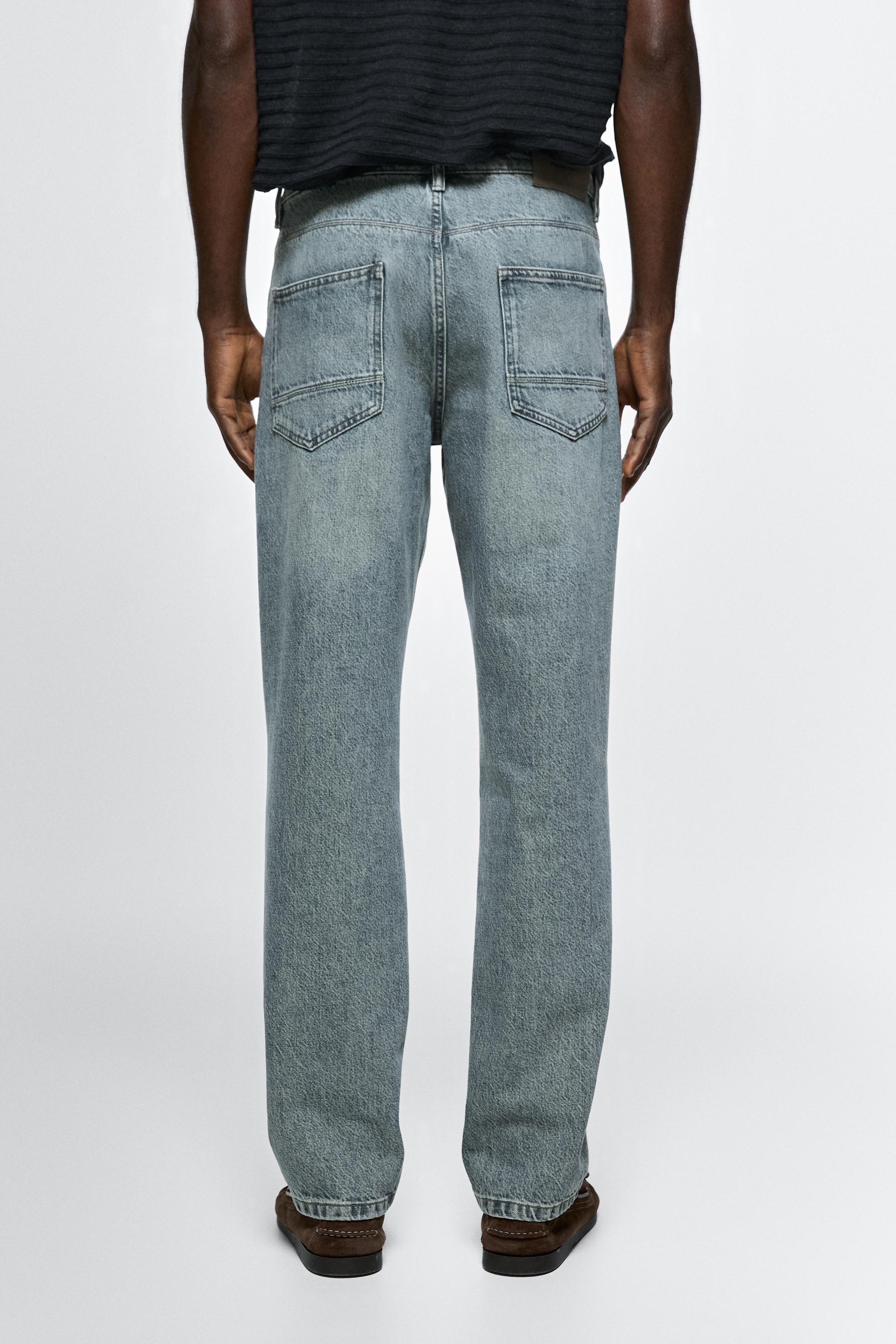 Stonewashed tapered-fit jeans — BLUE