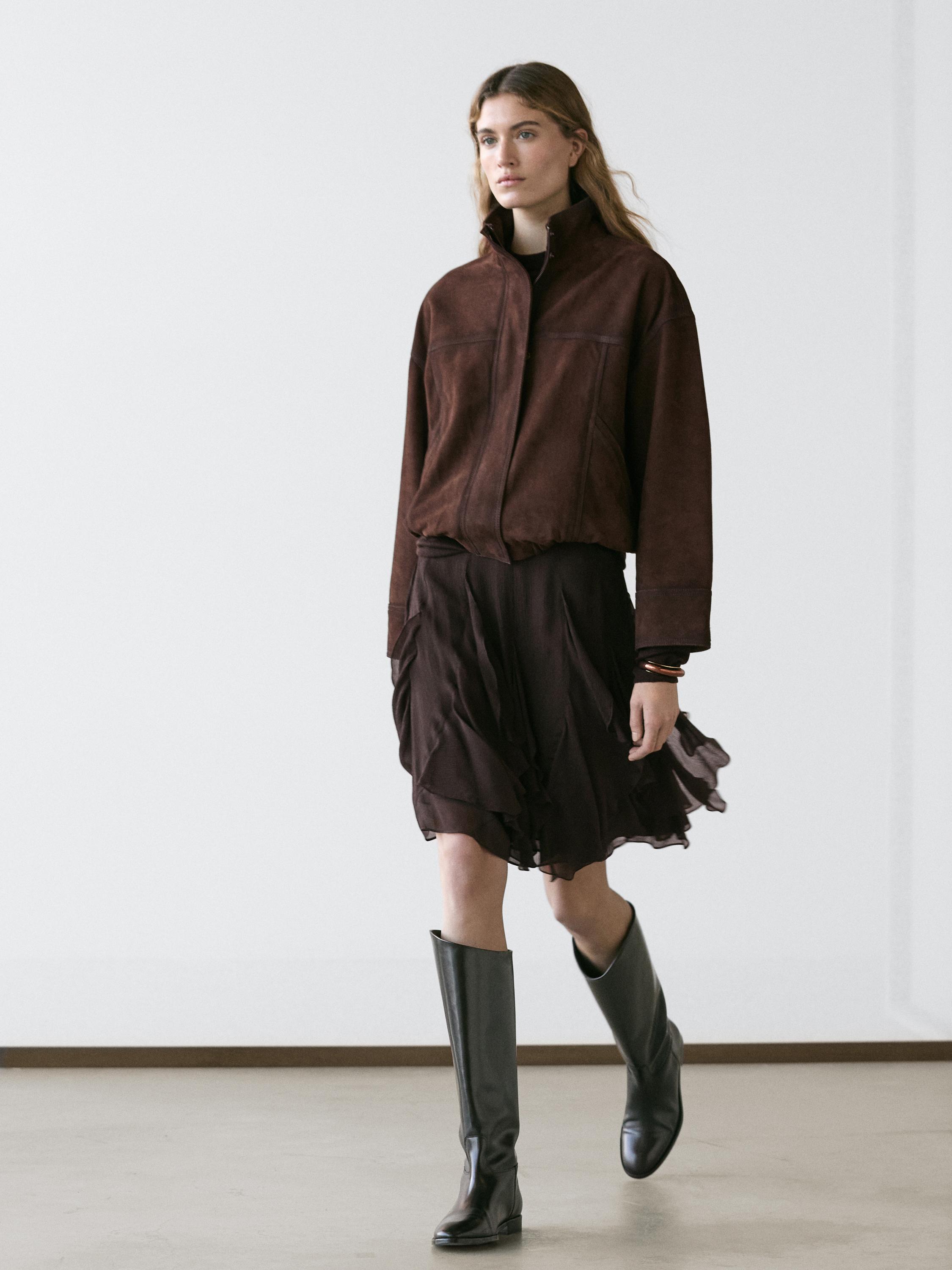 Юбка асимметричного кроя с воланами