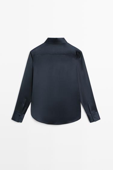Flowing satin shirt — NAVY BLUE 6