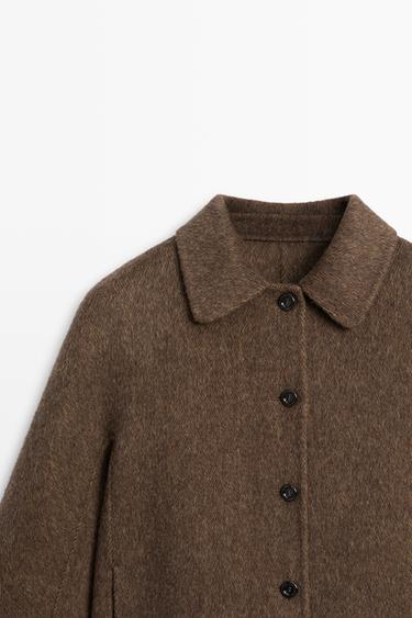 Short buttoned coat — BROWN 4