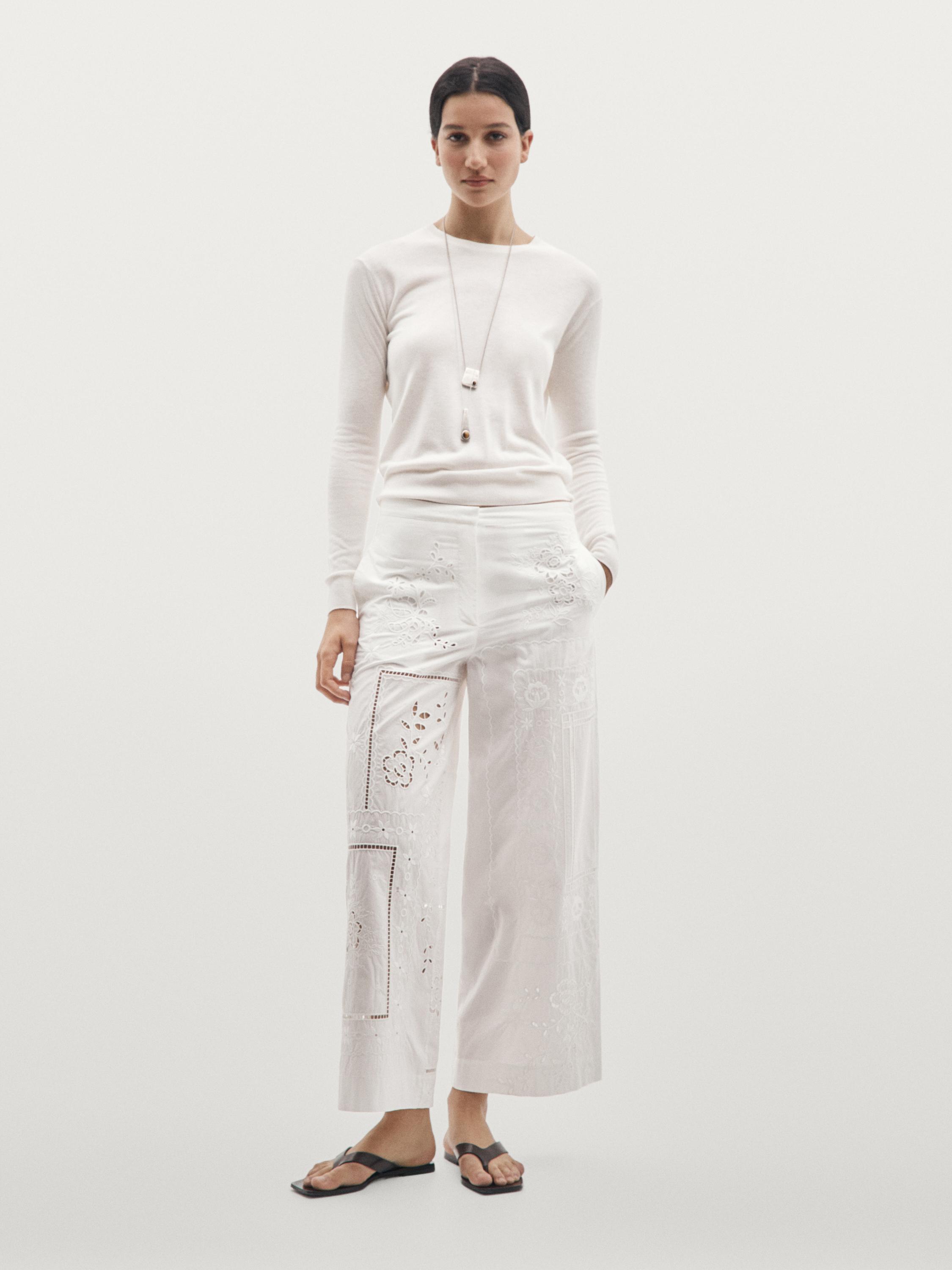 Pantalón patchwork bordados