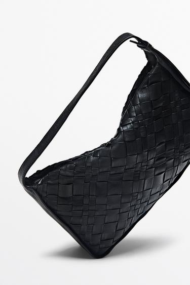 Medium braided Nappa leather bag — BLACK 3