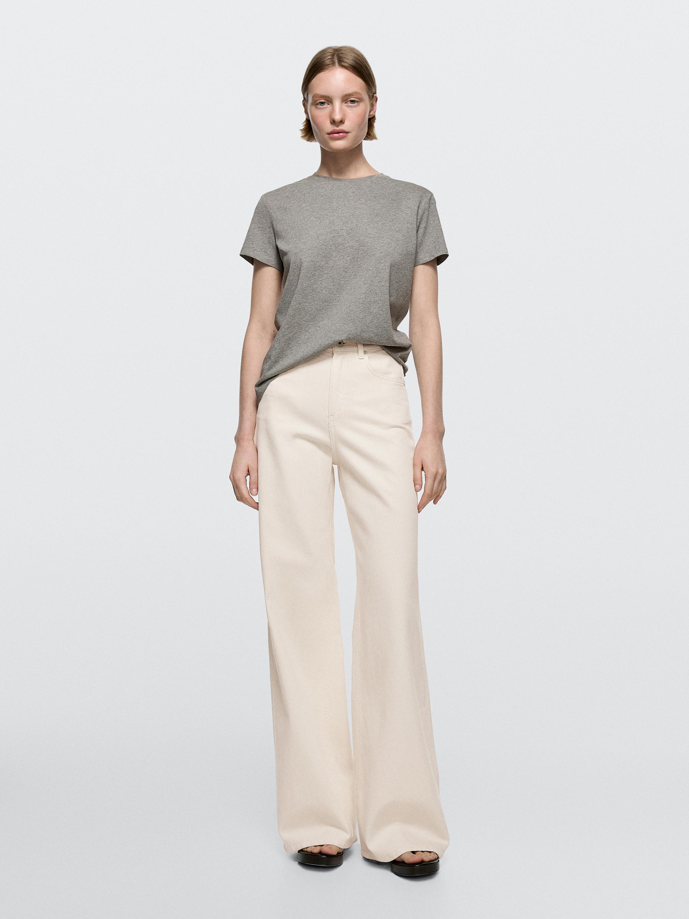 Jeans wide leg a vita alta