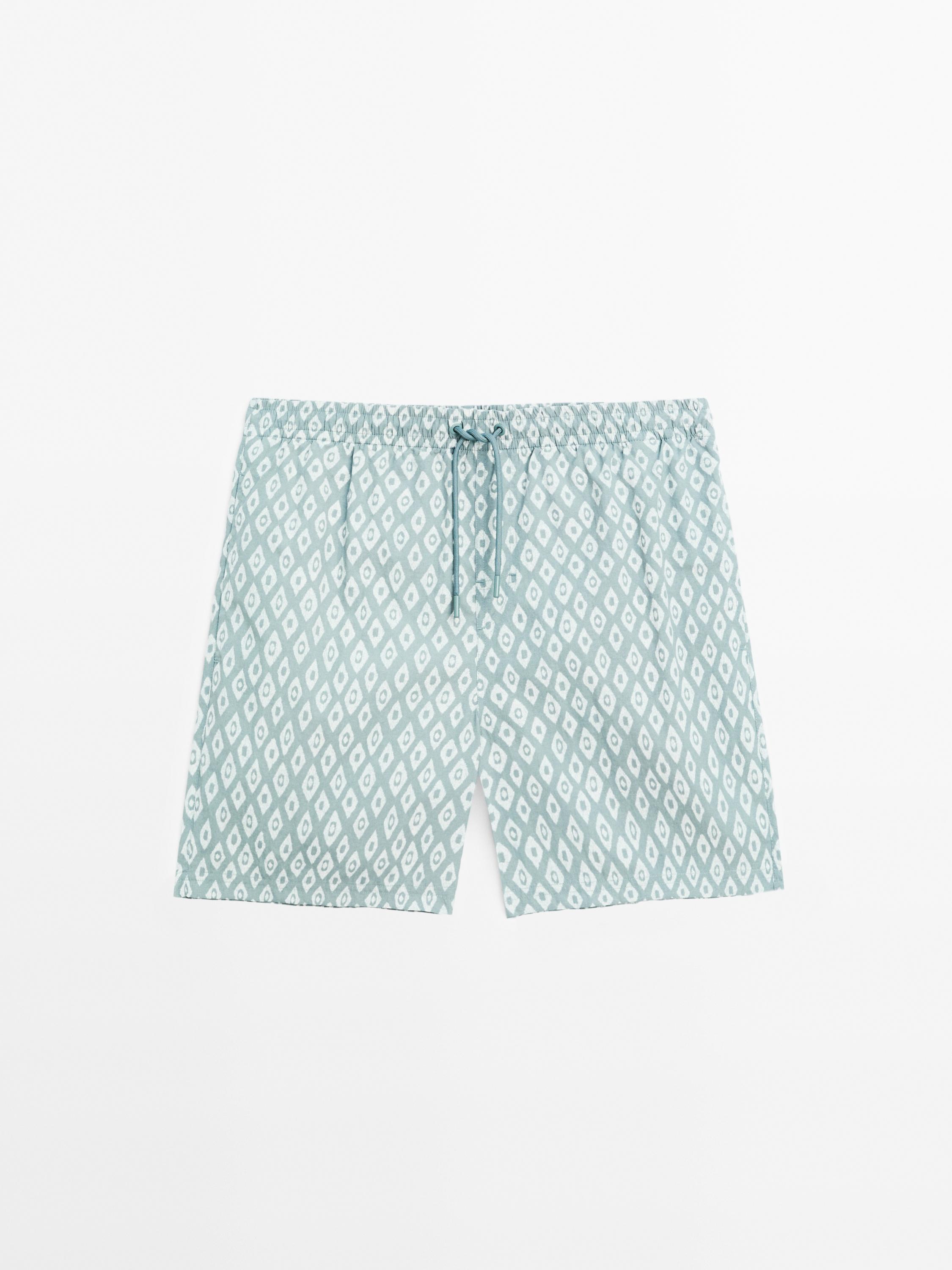 Bañador estampado short fit