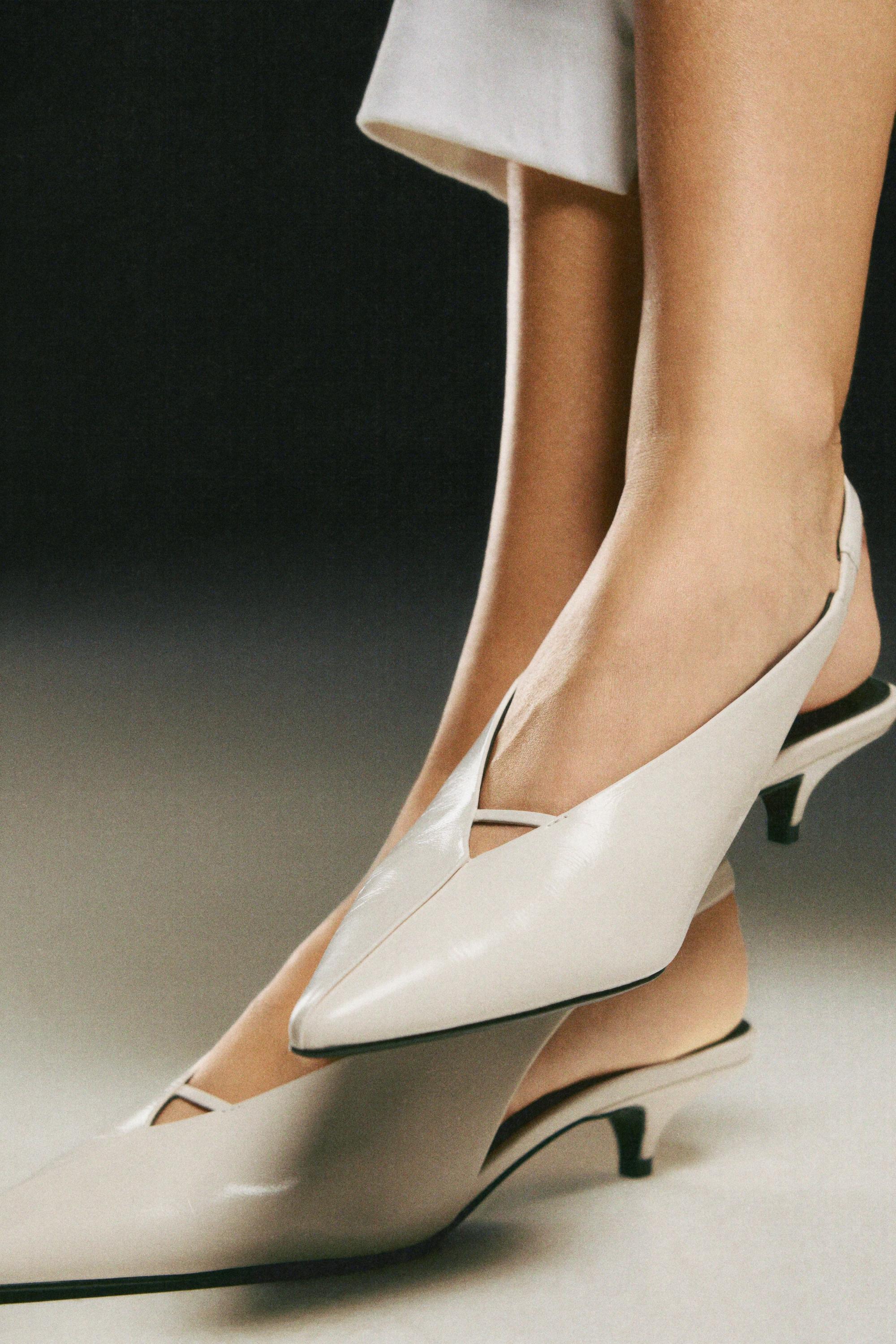 Slingback heels — WHITE