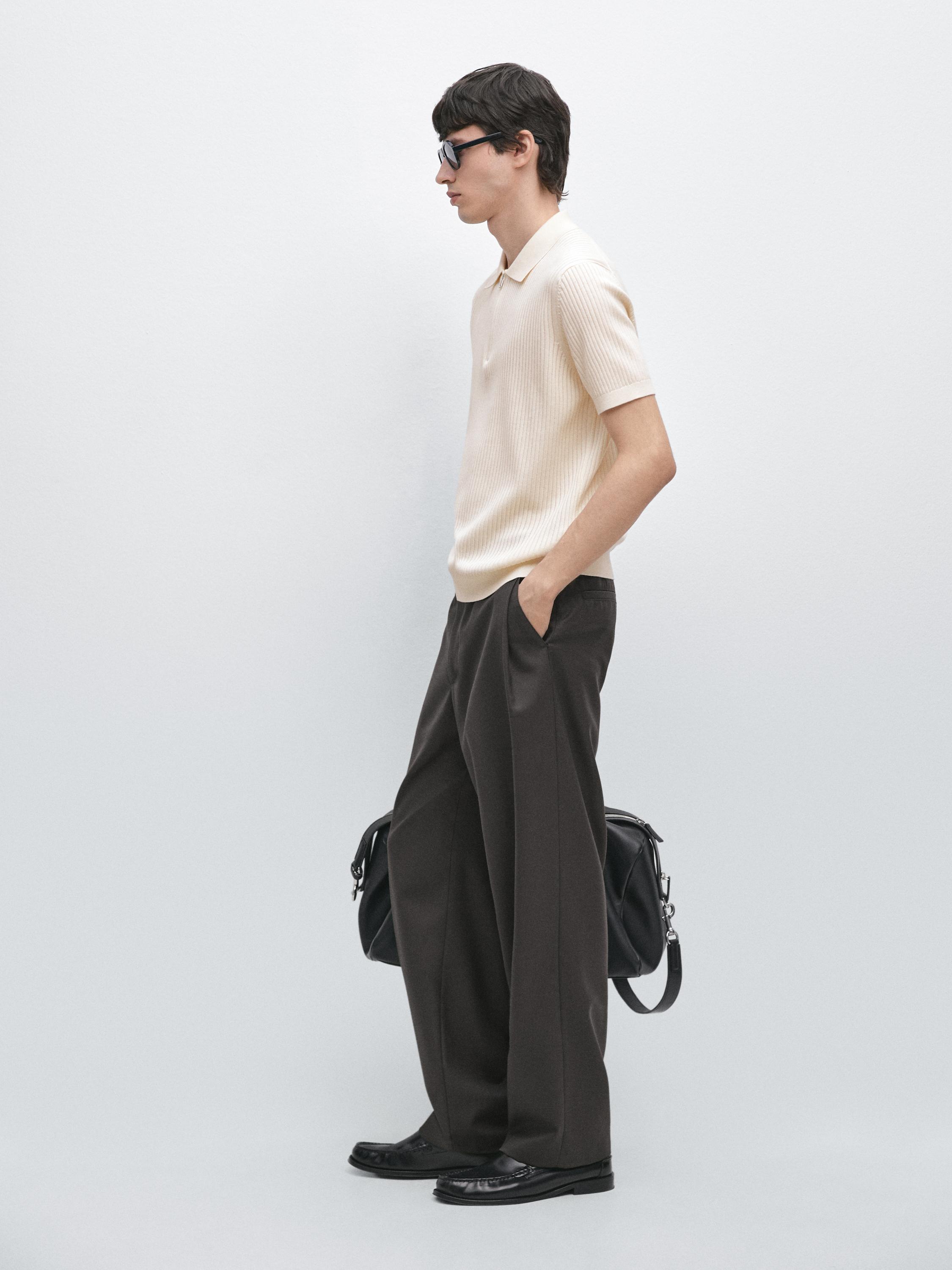 Свитер поло с короткой застежкой-молнией