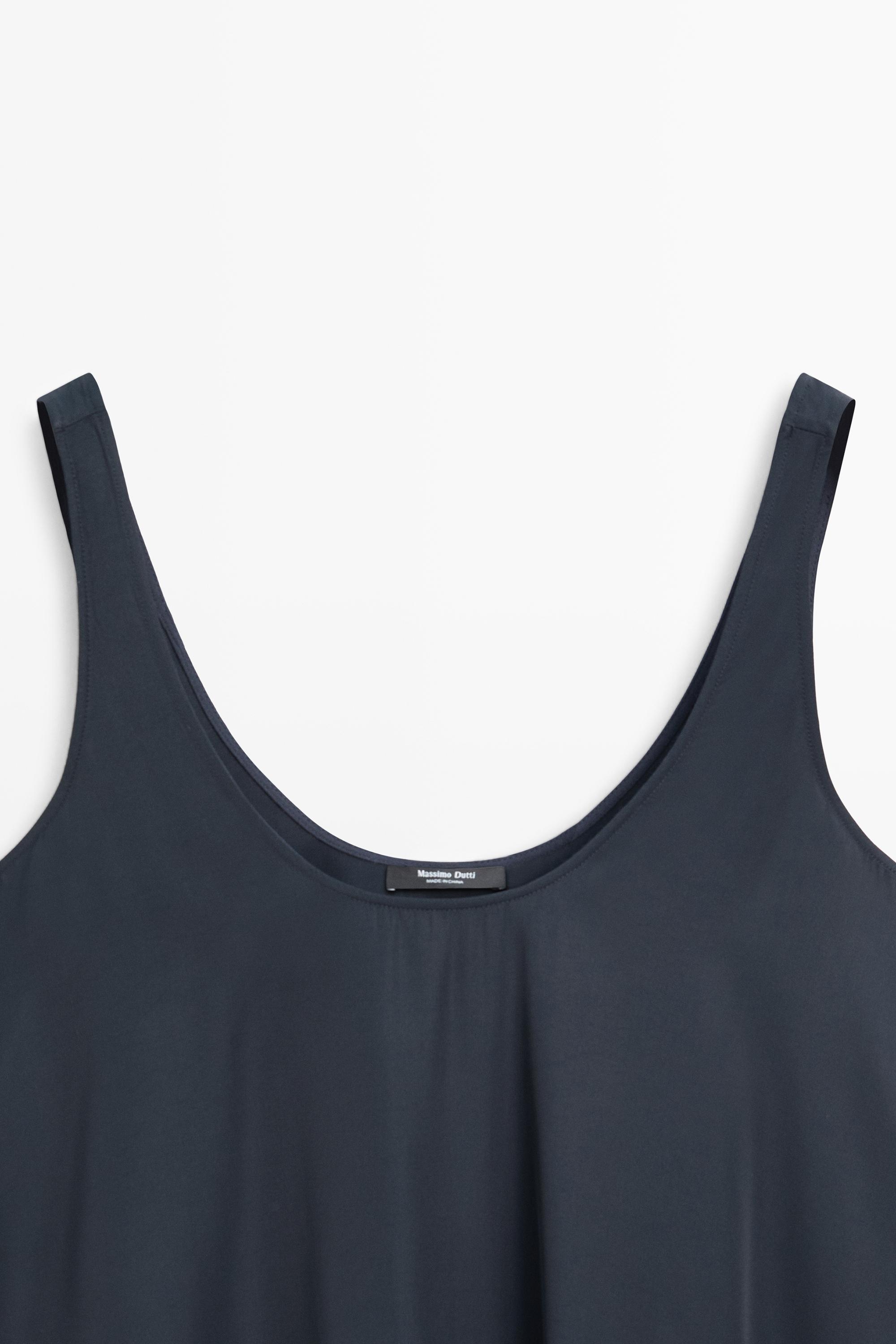 Flowing flared dress with straps — BLUE