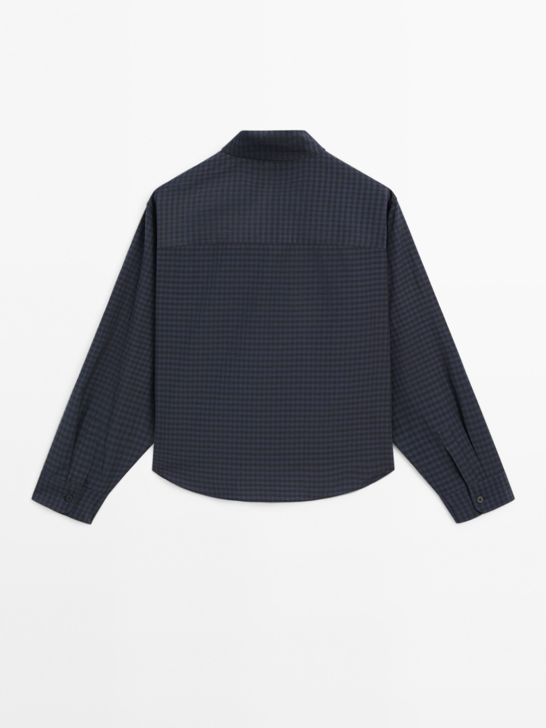 Check cotton blend shirt
