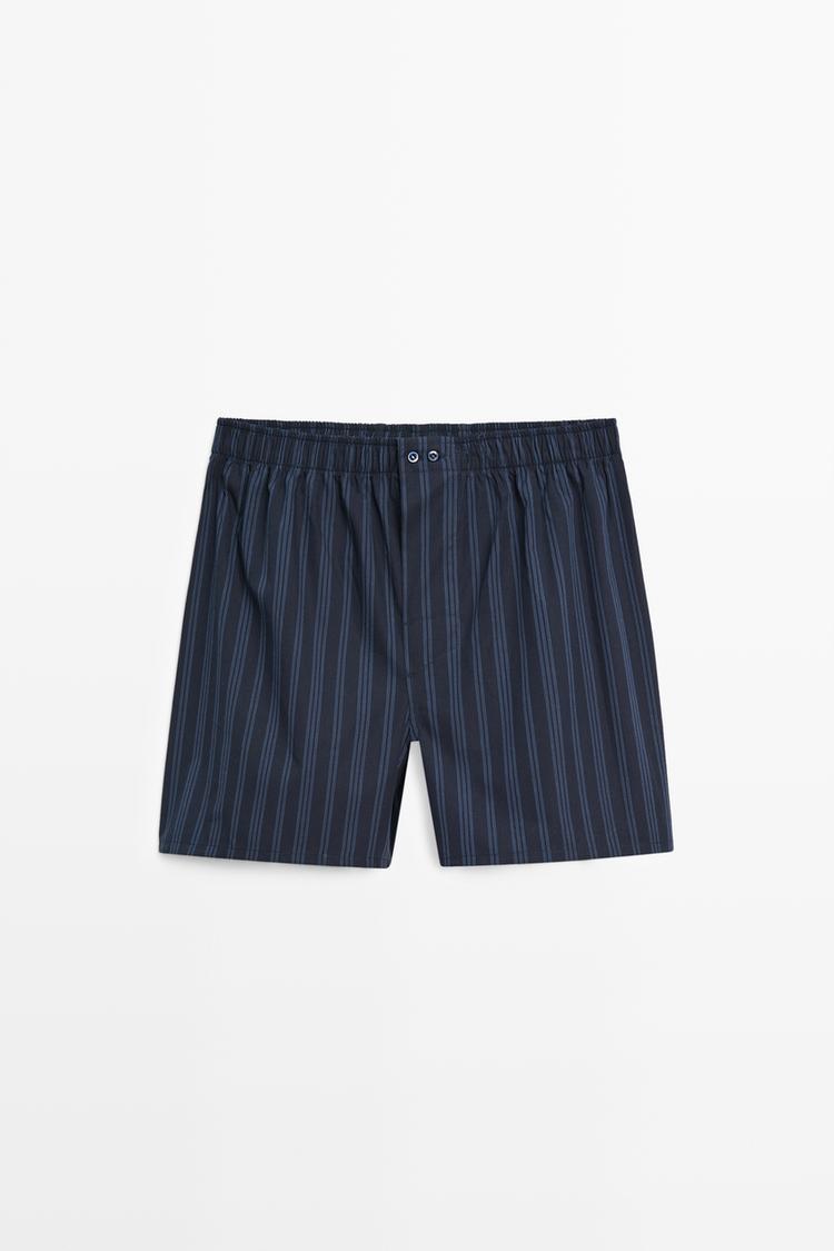 100% cotton striped boxers — NAVY BLUE