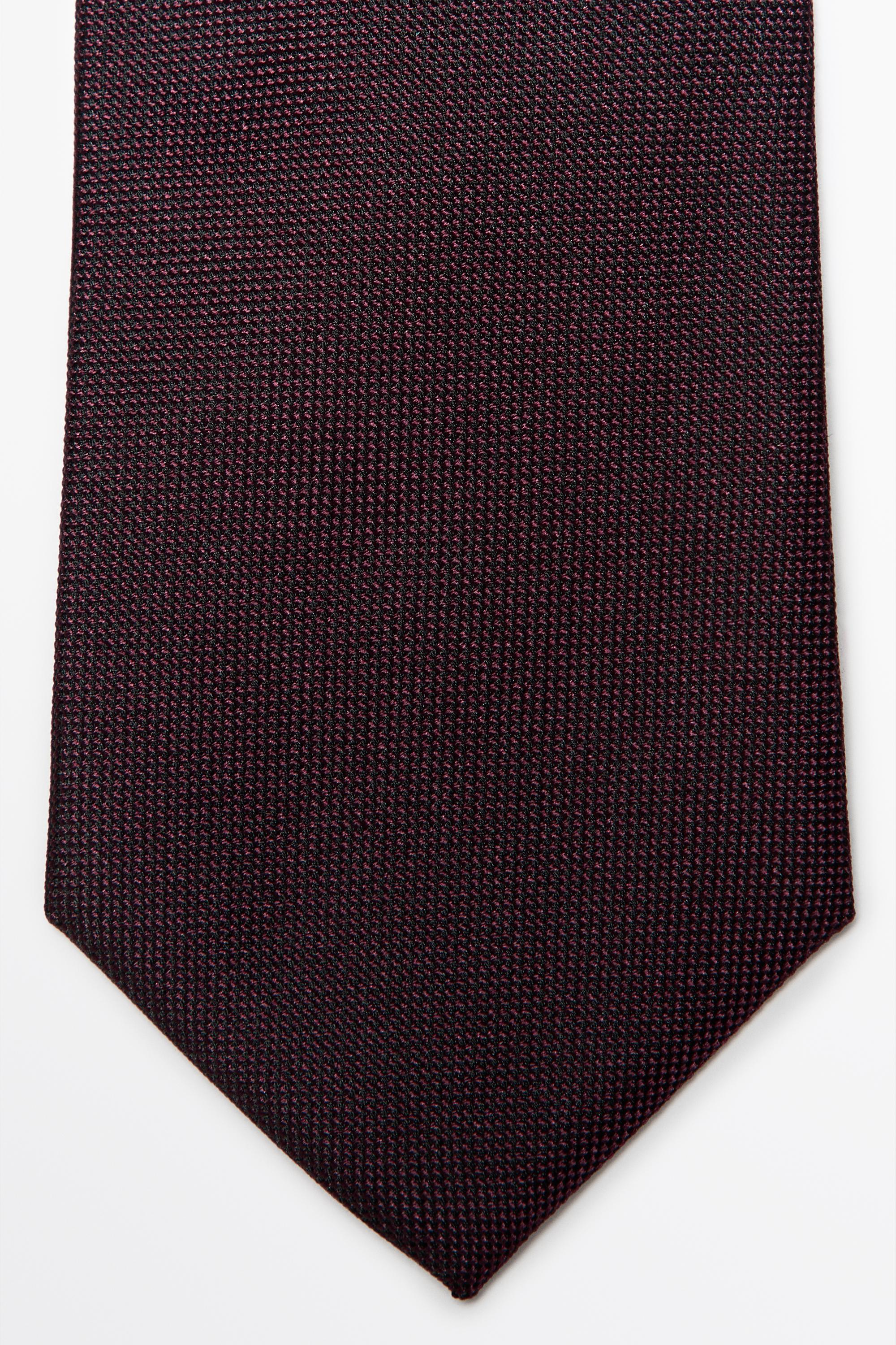 100% silk textured tie — BURGUNDY