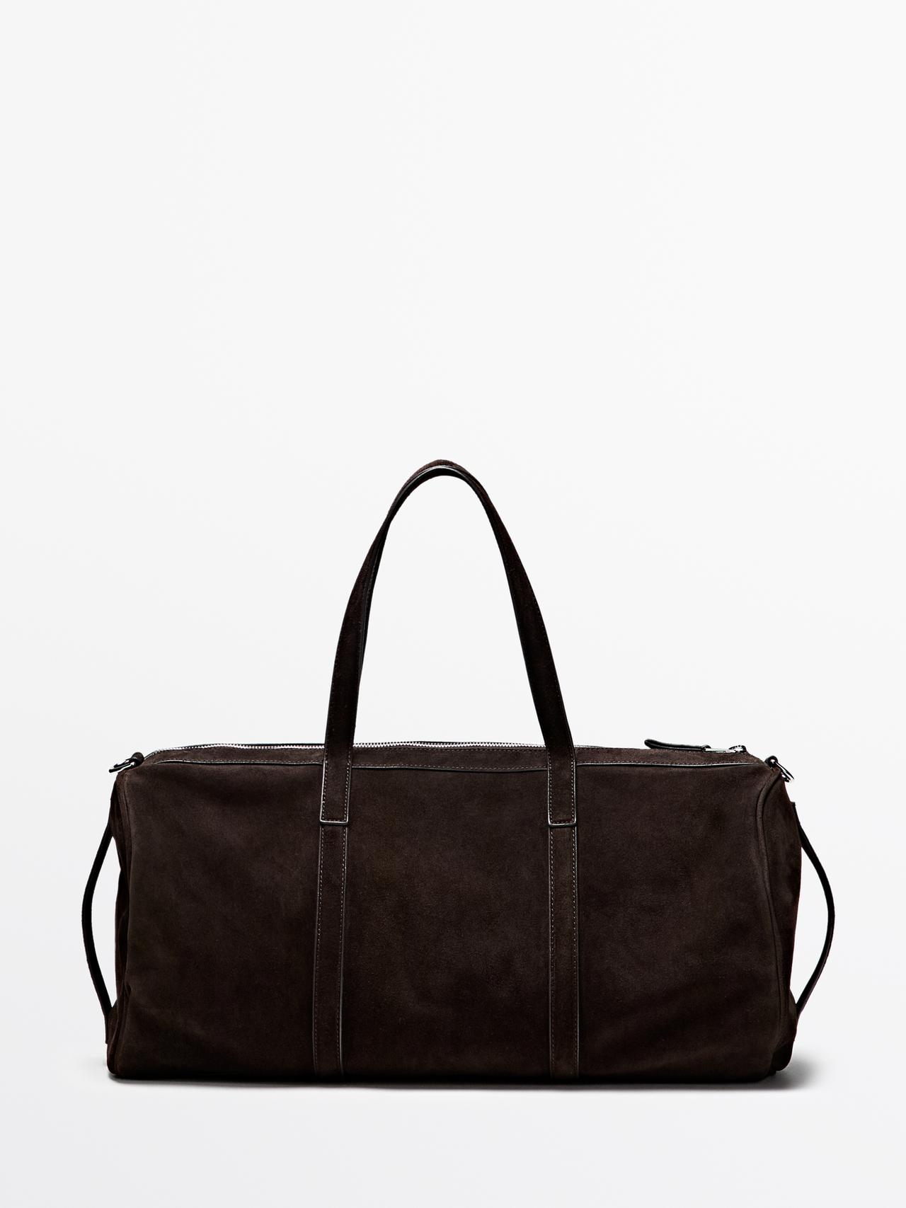 Bolso De Viaje Piel Ante - Marrón - 01 - Massimo Dutti - Hombre