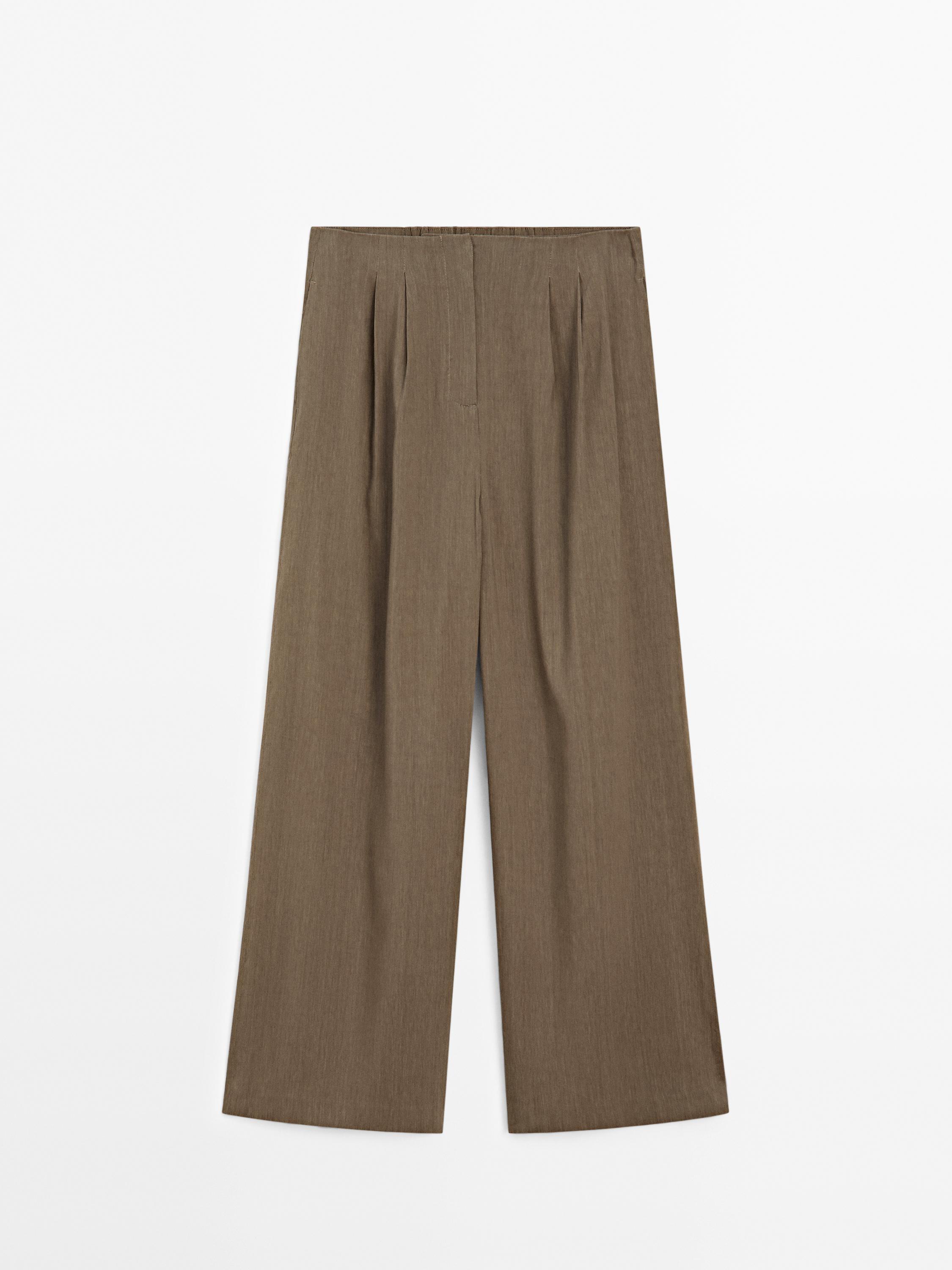 Bundfaltenhose im Straight-Fit aus Leinenmischgewebe