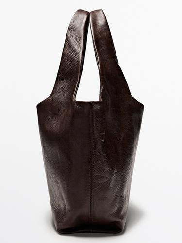Medium nappa leather bag — BROWN 2