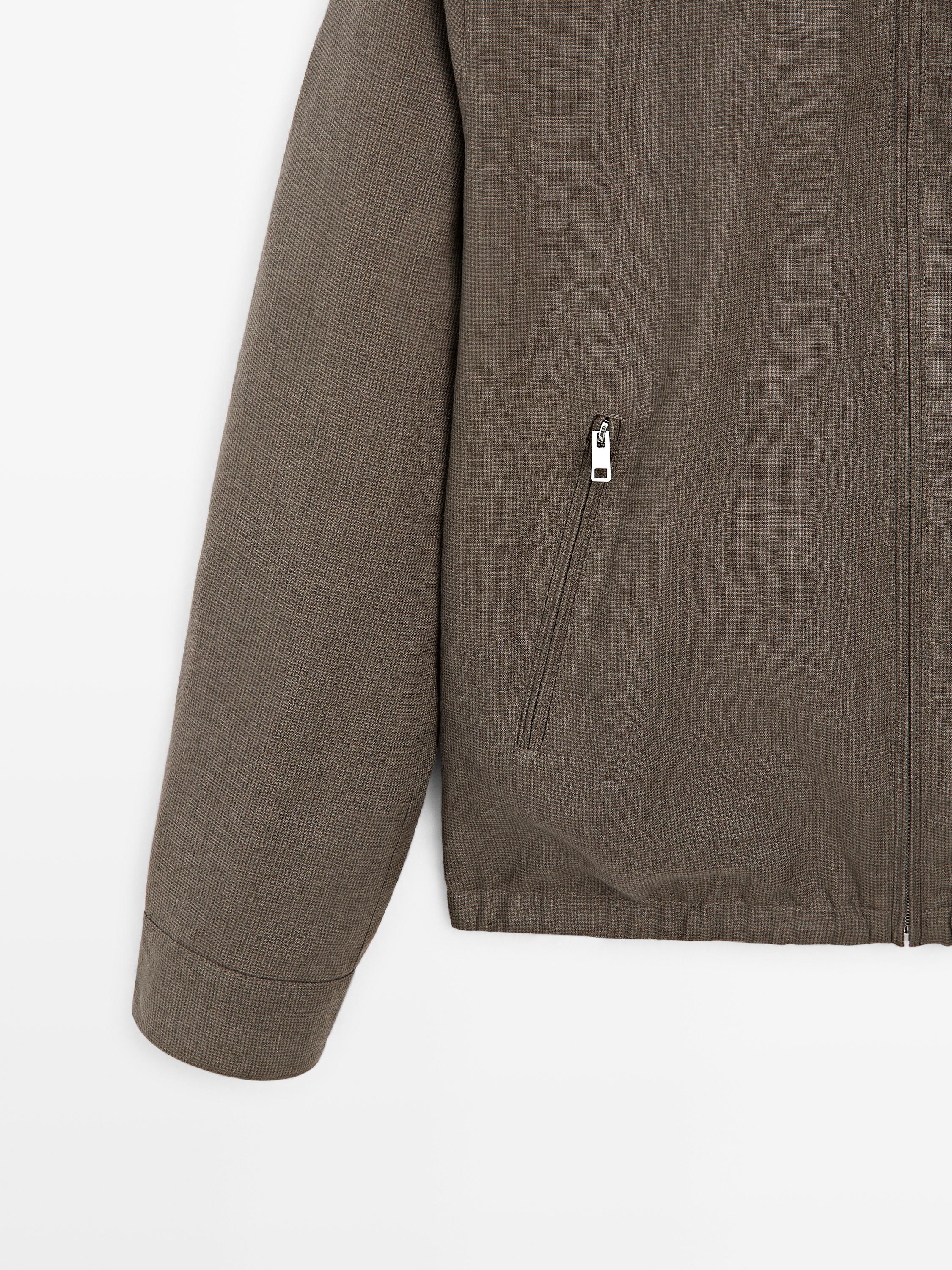 Short reversible linen blend jacket — MINK