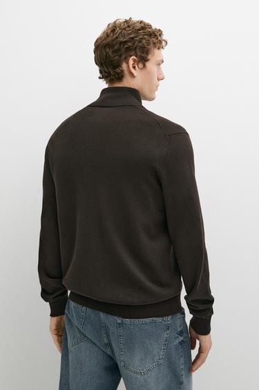100% cotton knit cardigan — BROWN MARL 5
