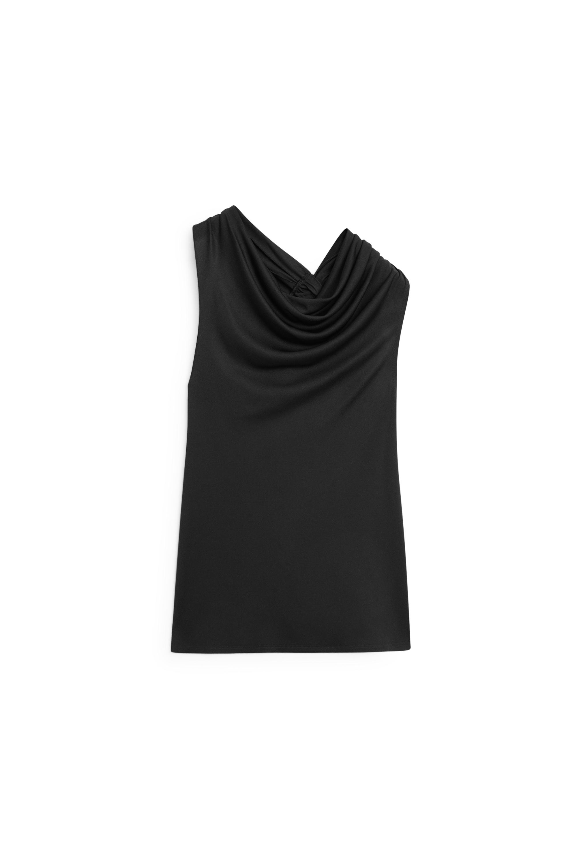 Flowing top with knot detail — BLACK