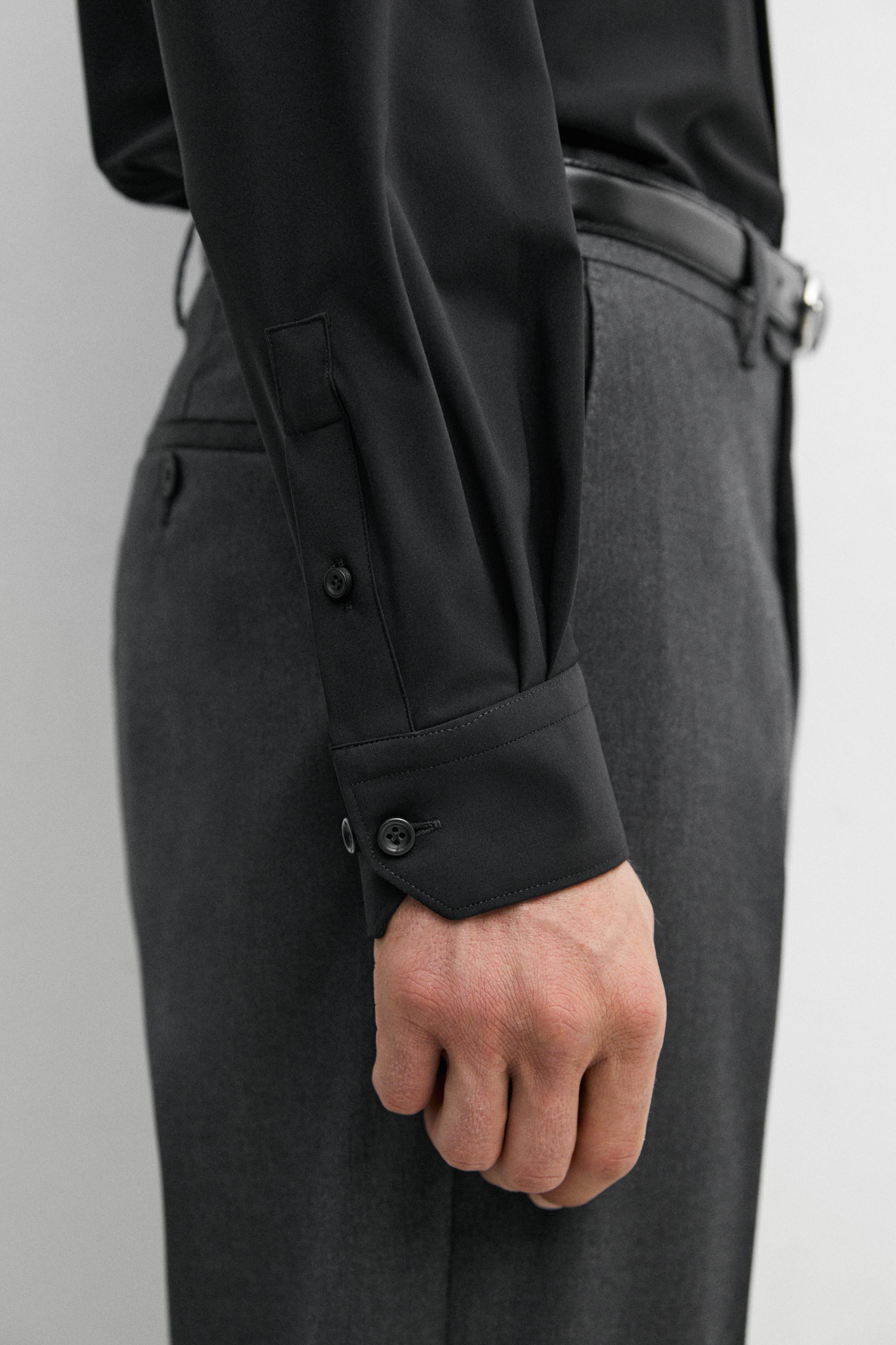 Slim fit stretch shirt — BLACK