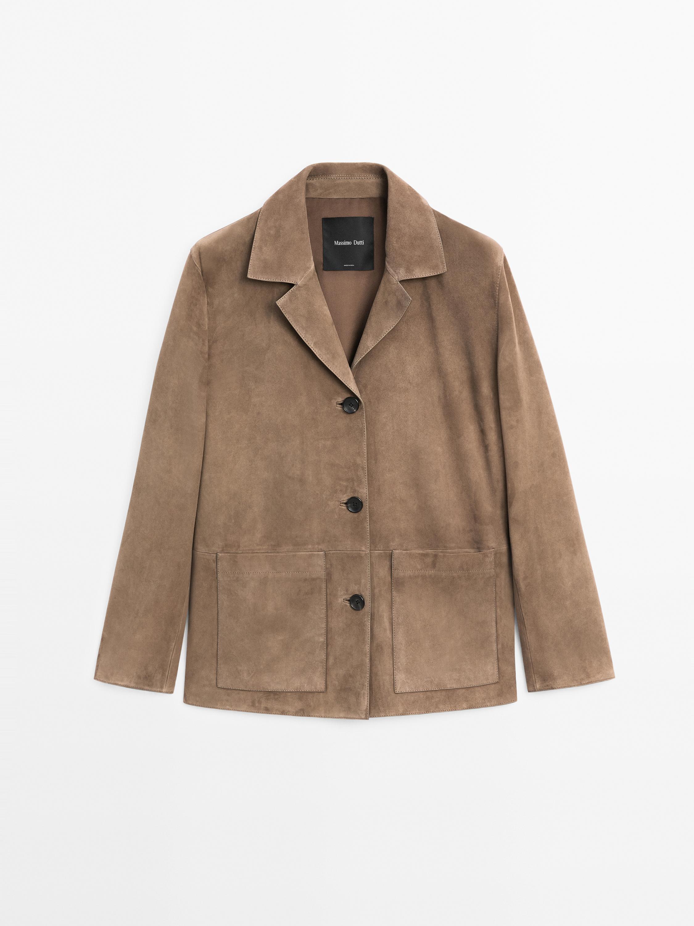 Fluid suede leather jacket