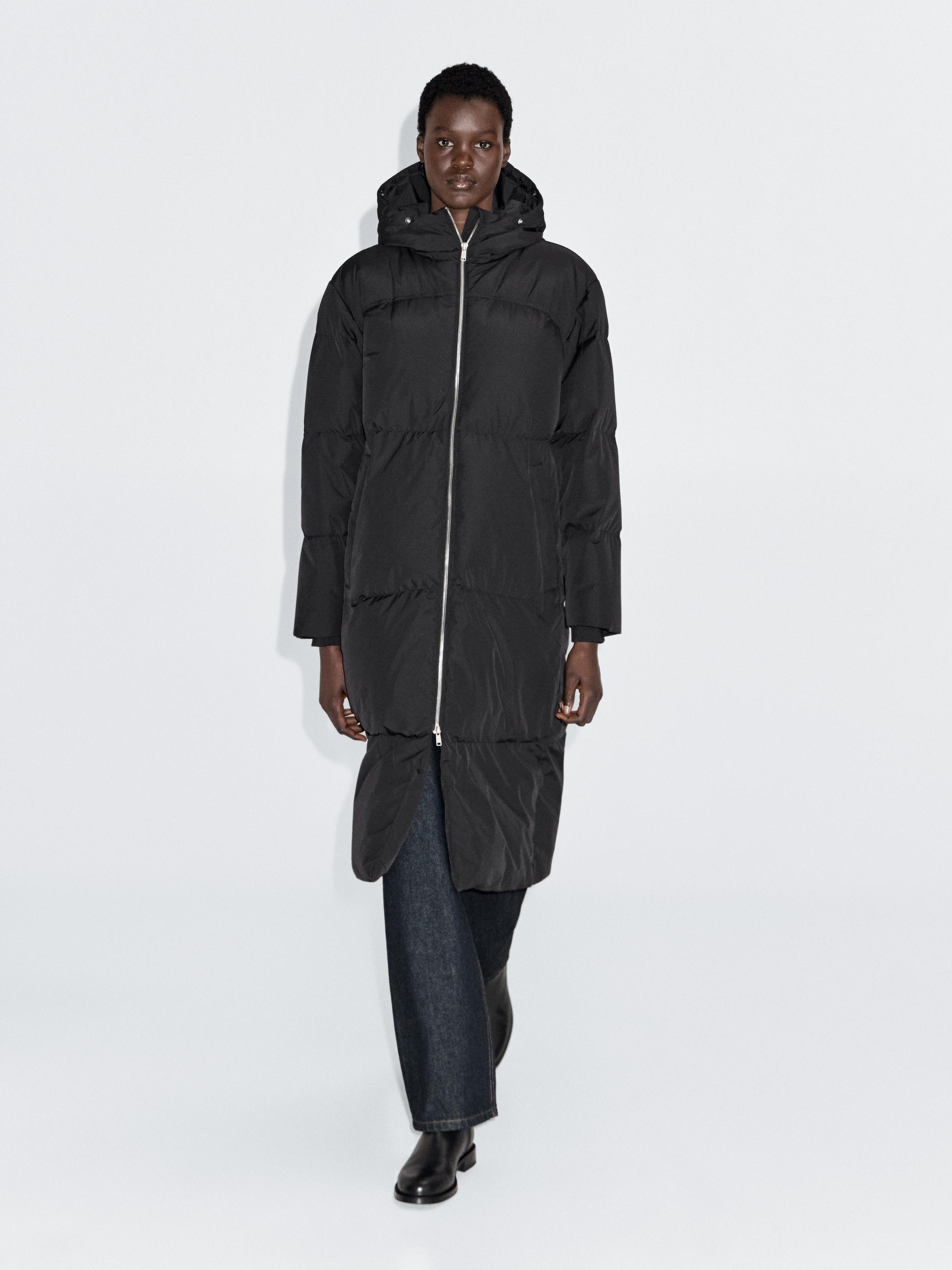 Manteau long matelassé déperlant