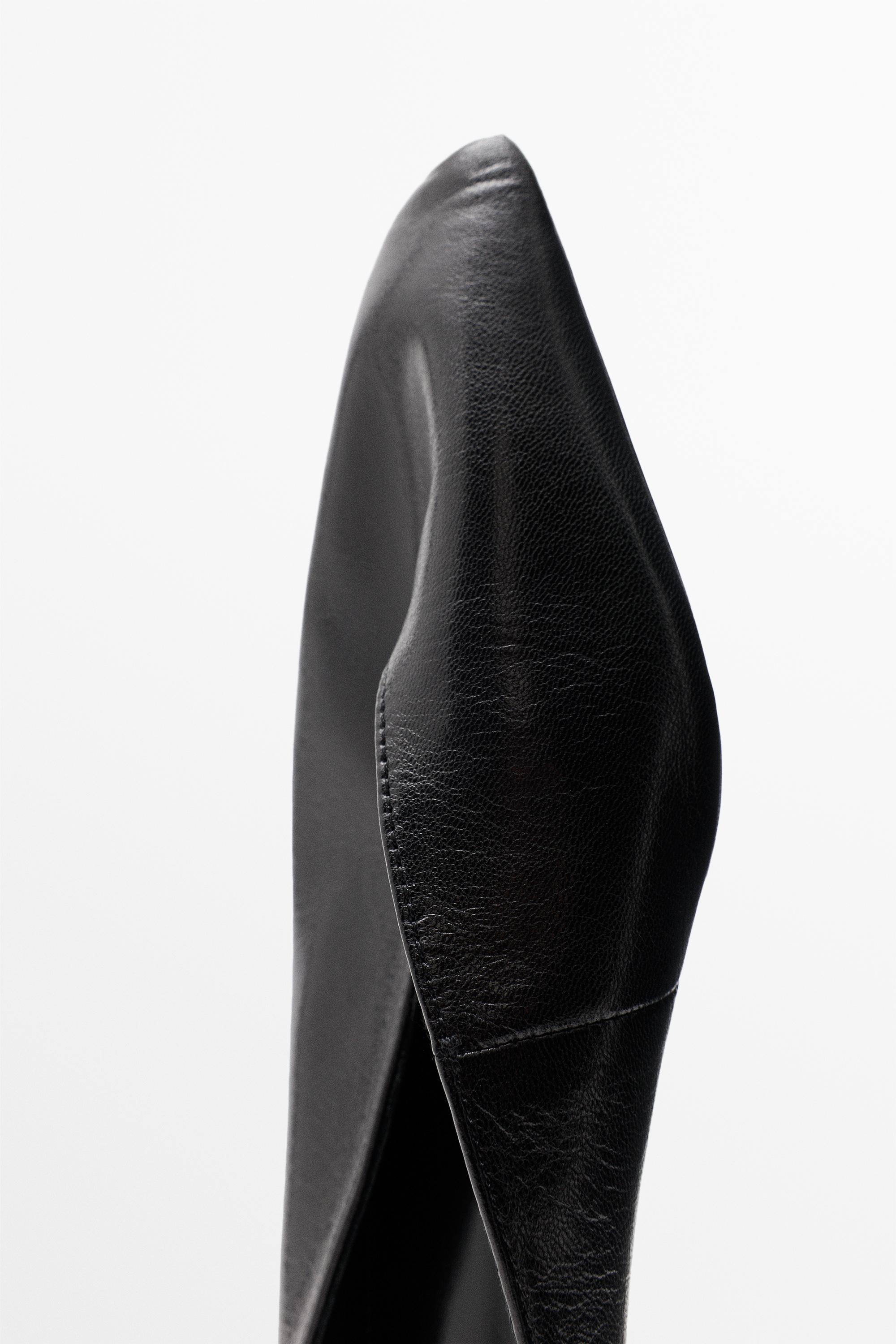 Soft leather mules — BLACK
