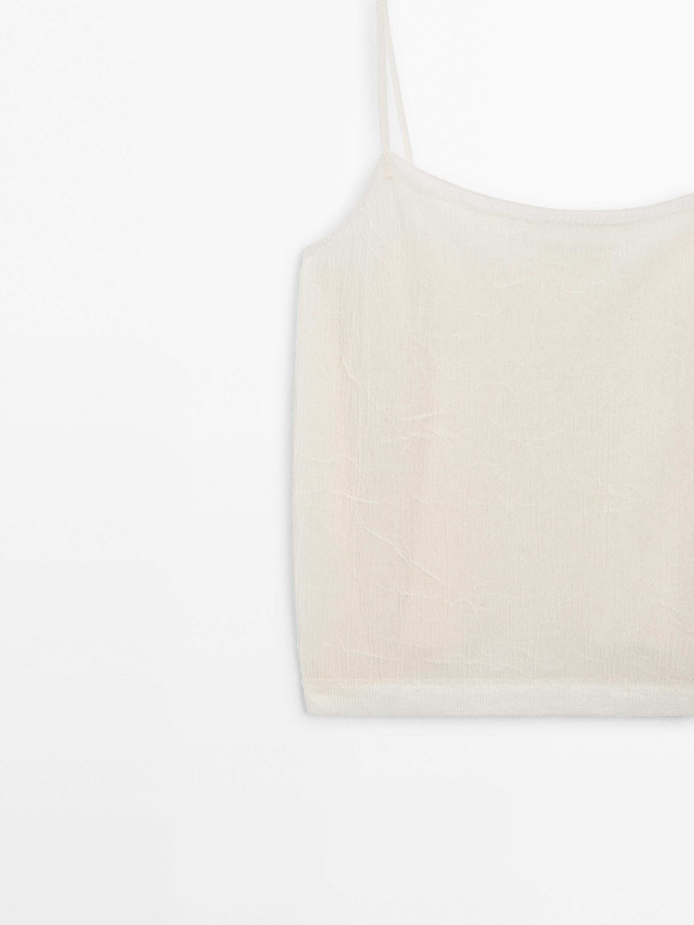 Flowing strappy top with embroidery