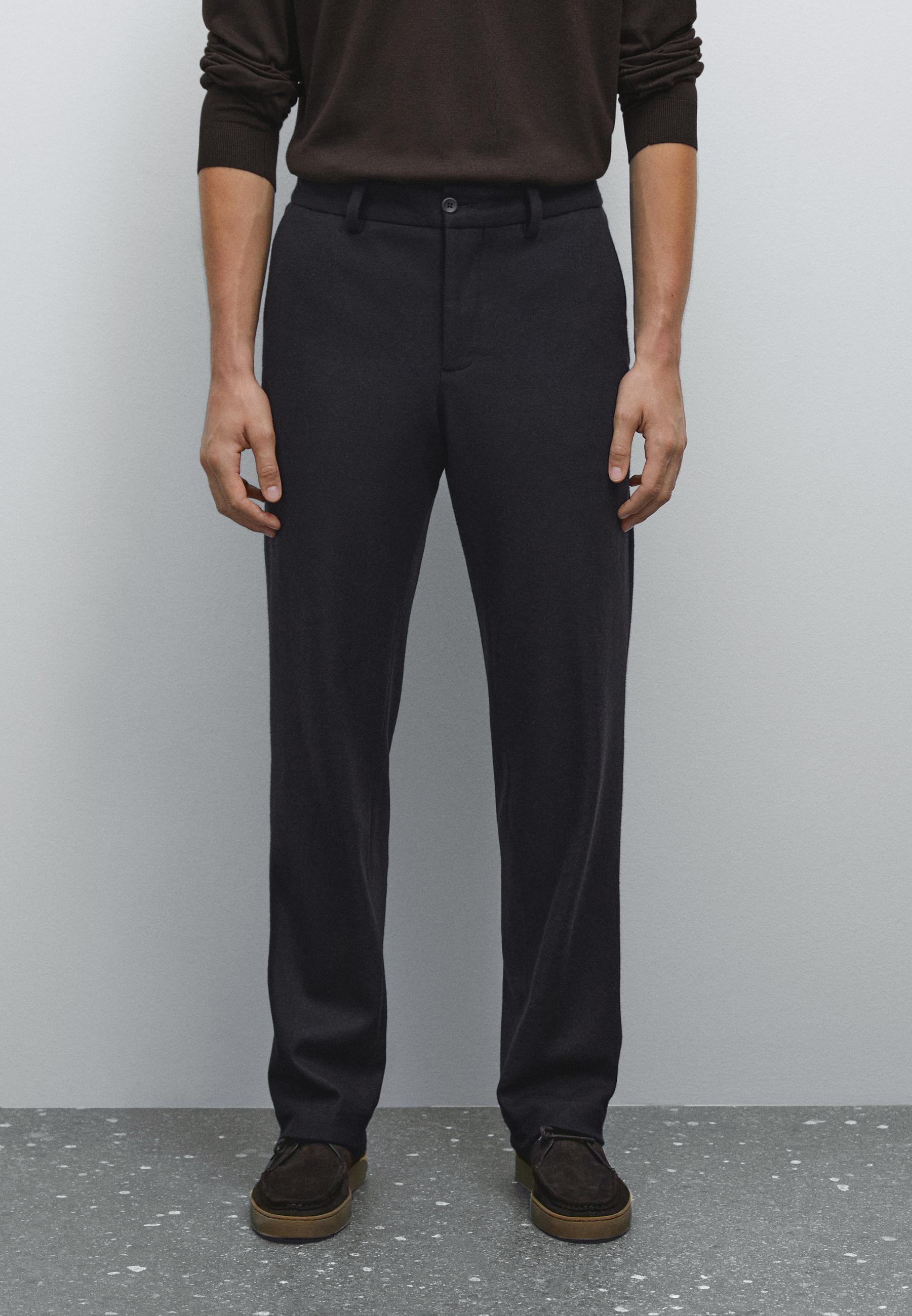 Wool blend trousers — NAVY BLUE