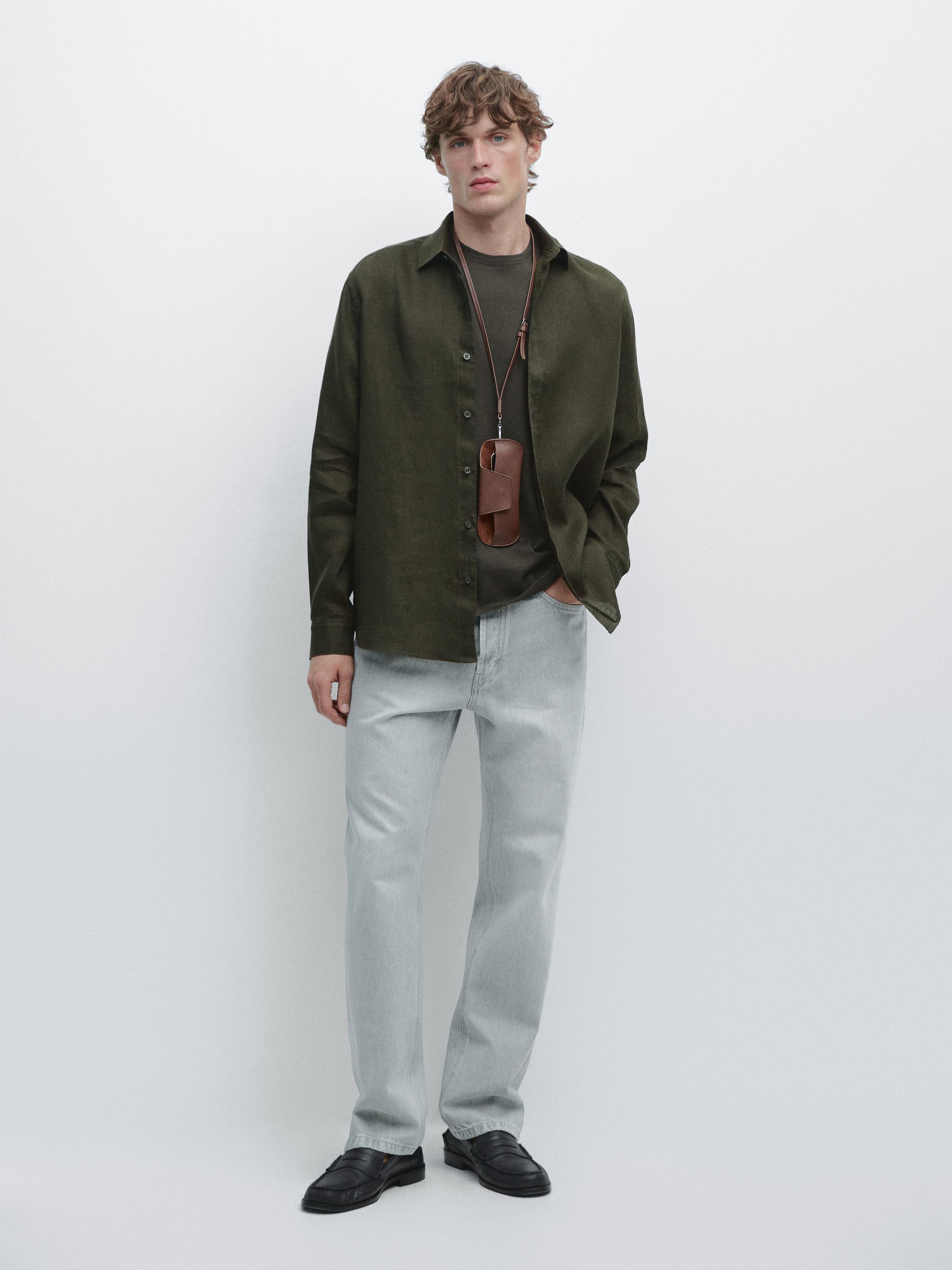 Slim fit 100% linen shirt