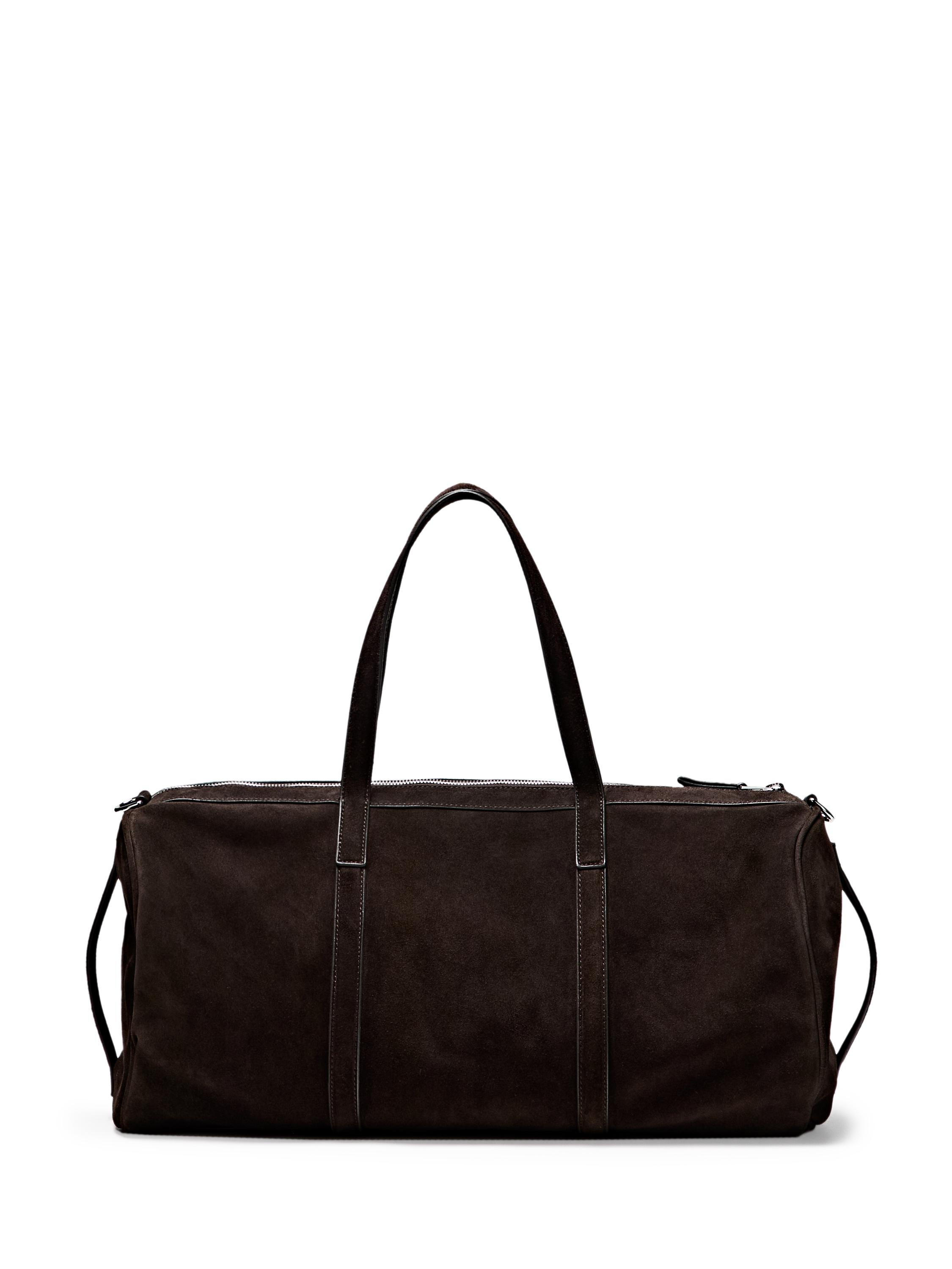 Suede leather travel bag — BROWN