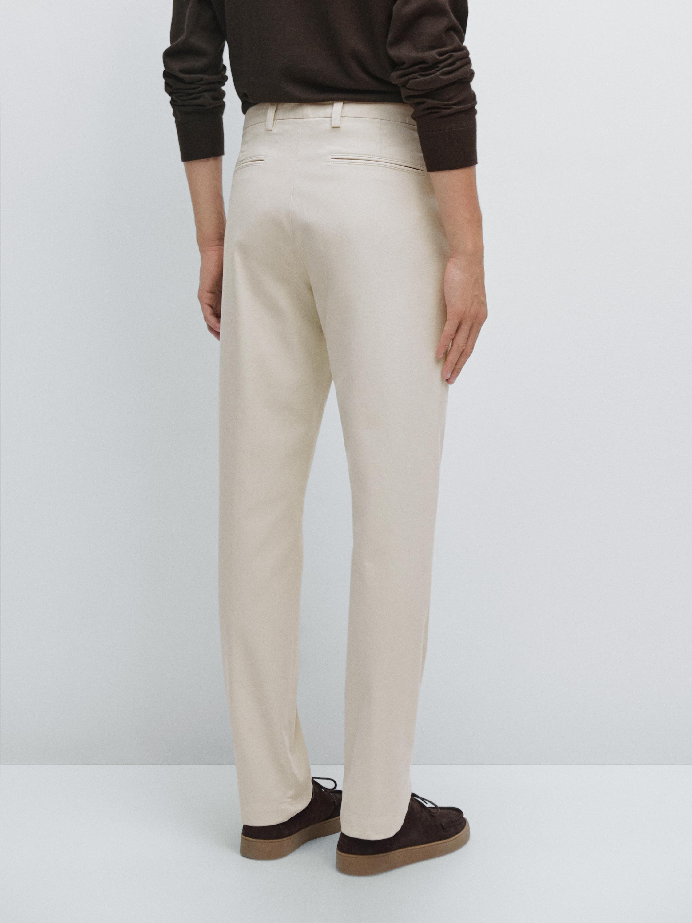 Slim fit textured trousers