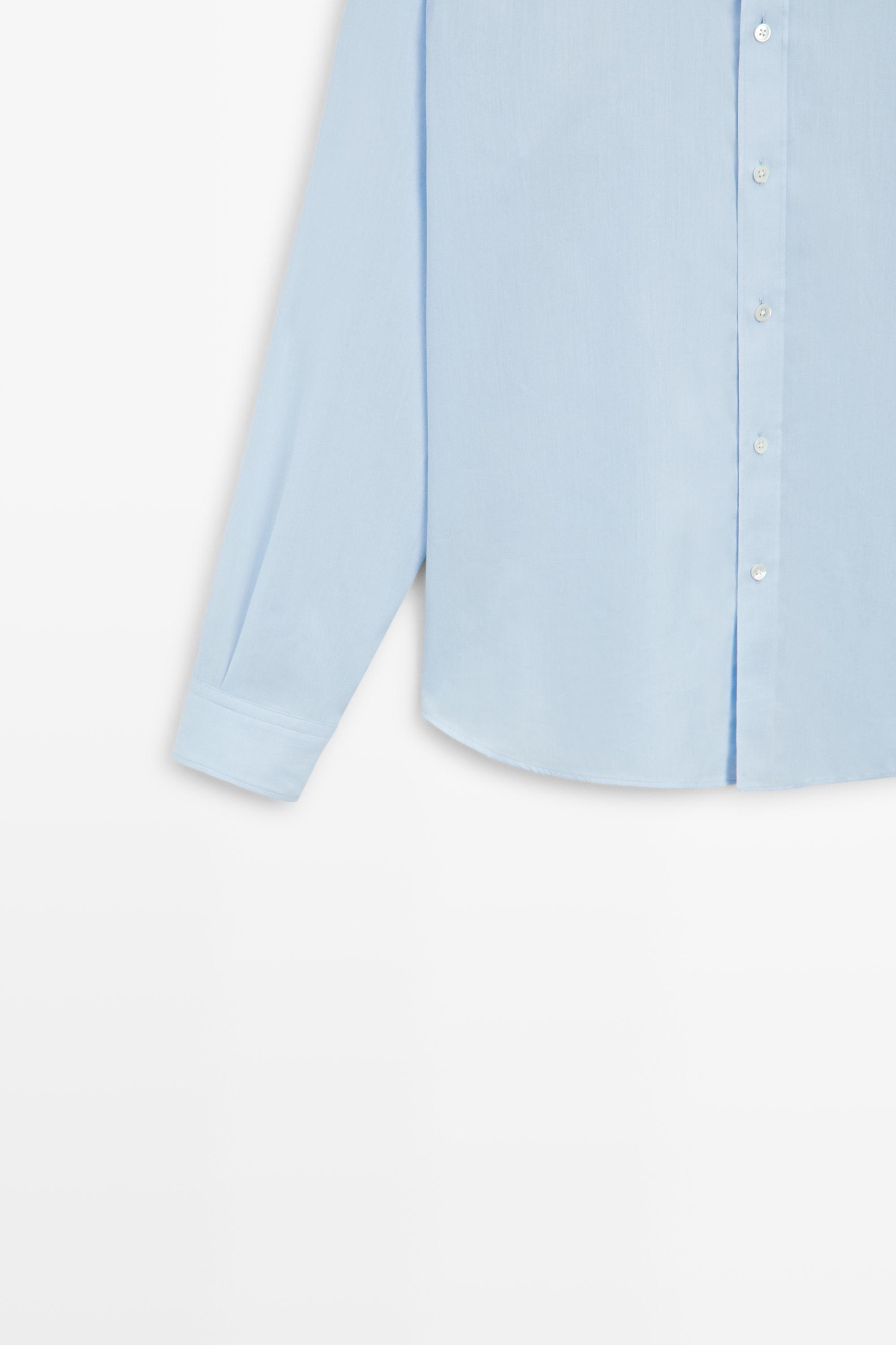 100% cotton twill regular fit shirt — Light Blue