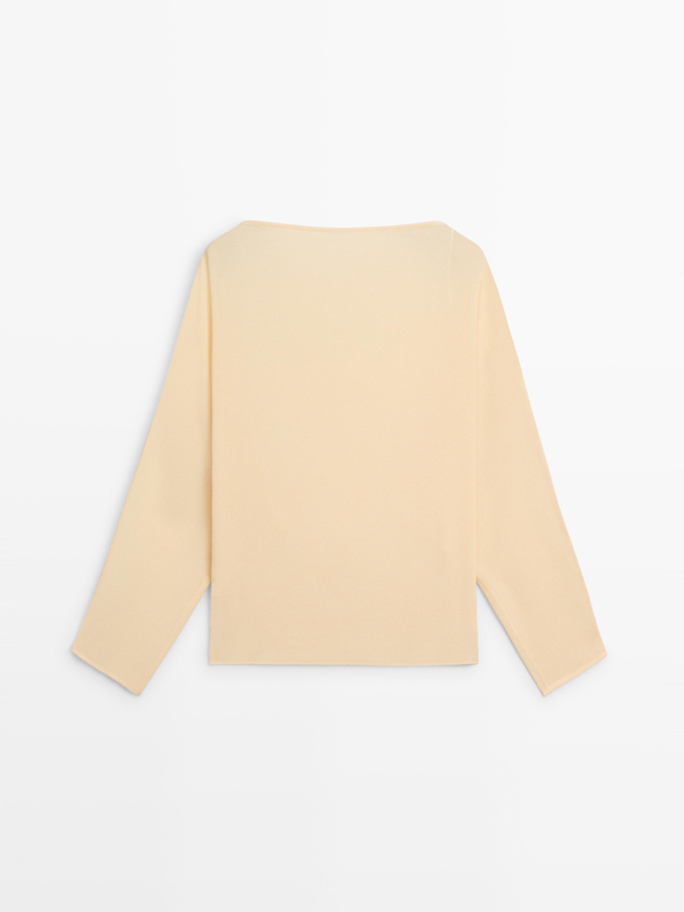 Flowing semi-sheer shirt — Mustard