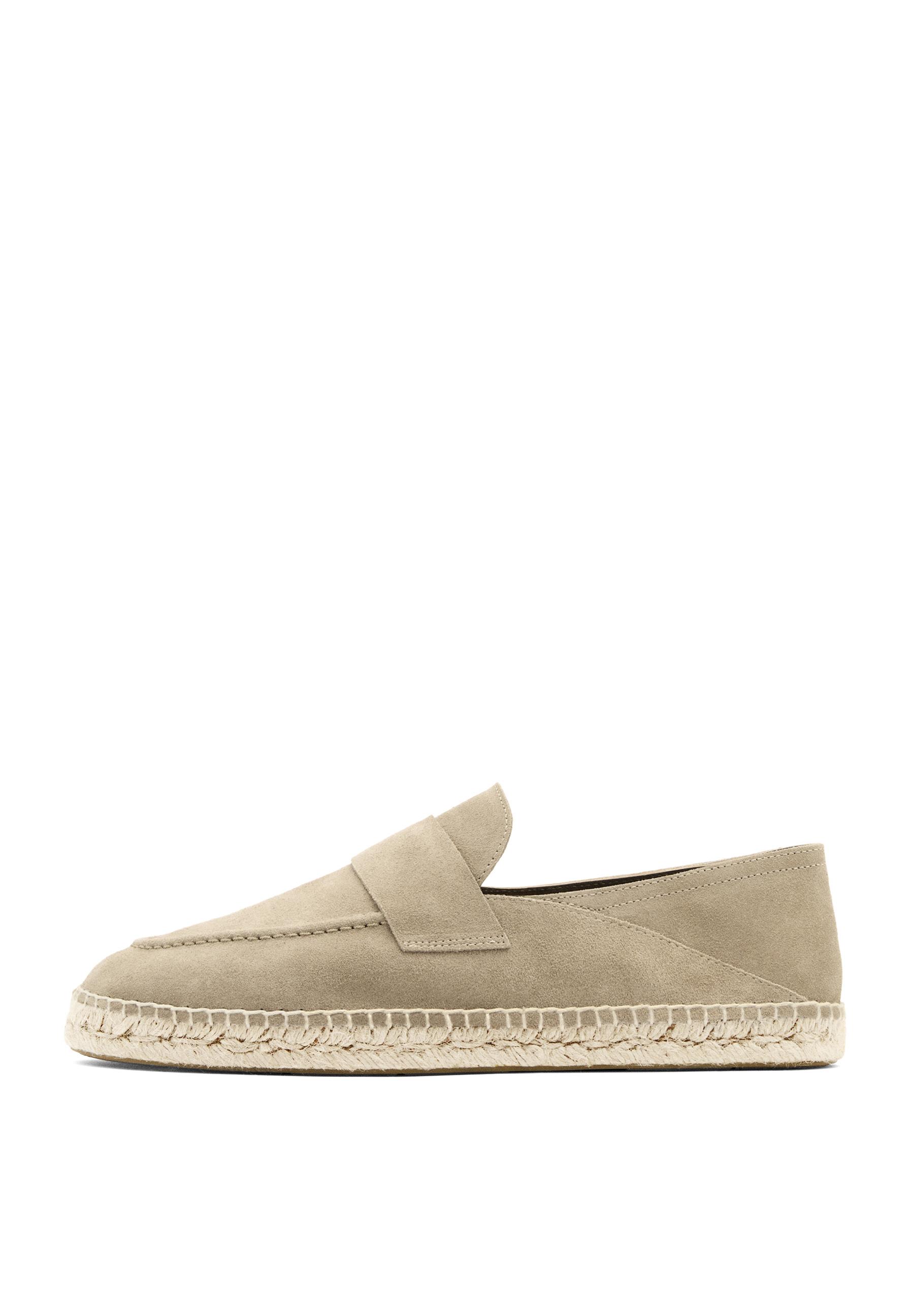 Split suede leather espadrille with piece — SAND