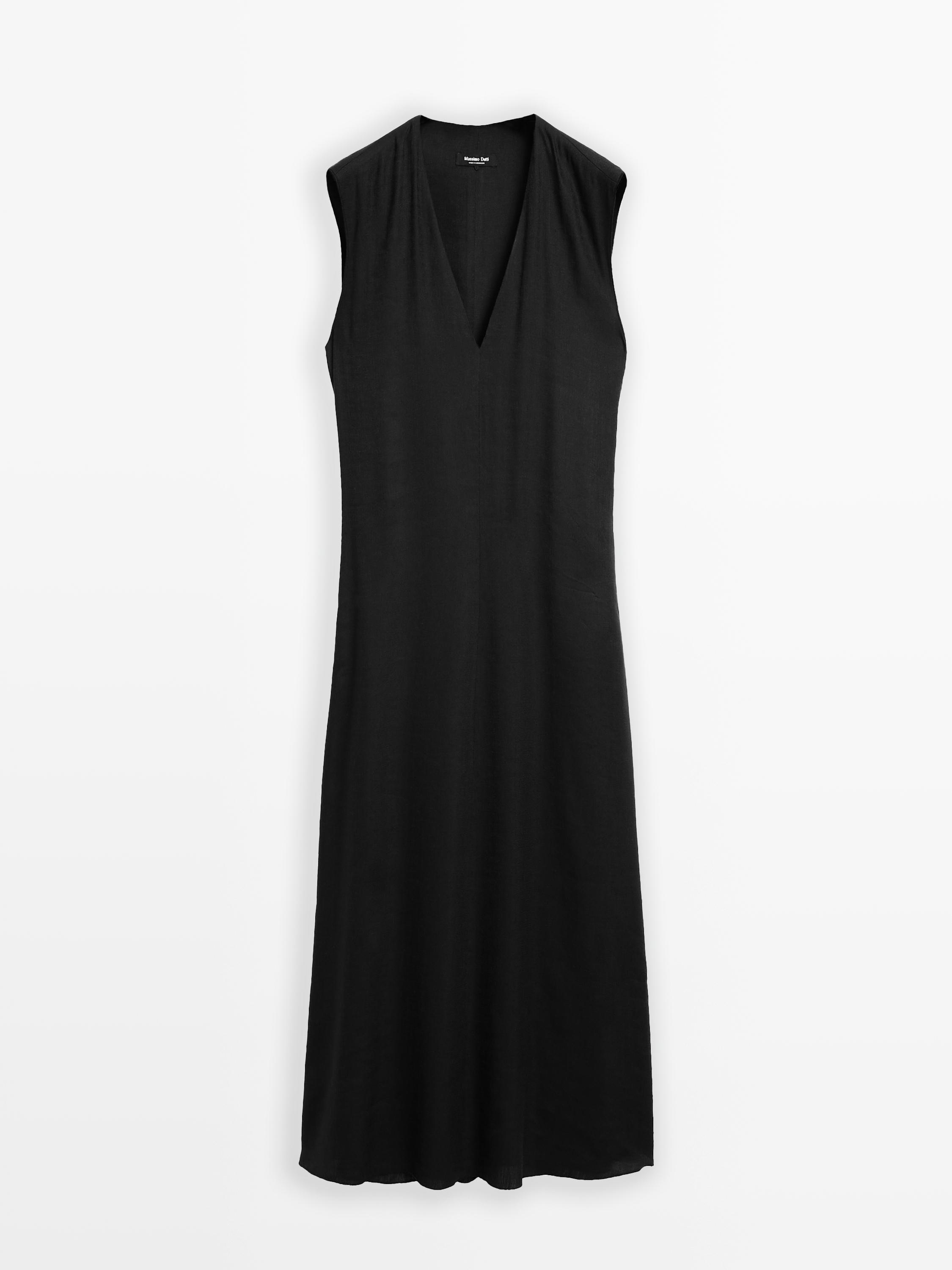 Robe midi décolleté en V