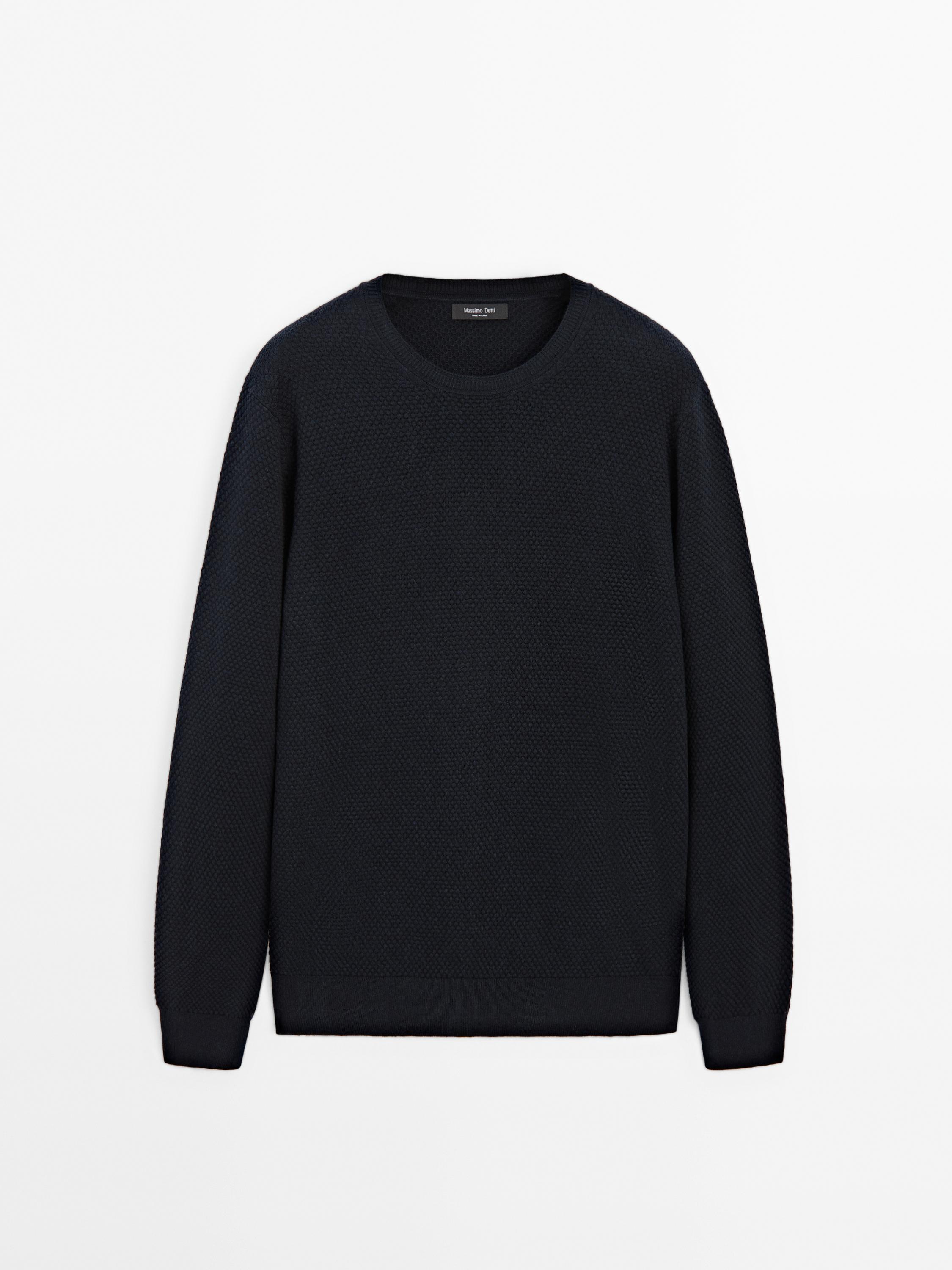 Cotton blend knit sweater