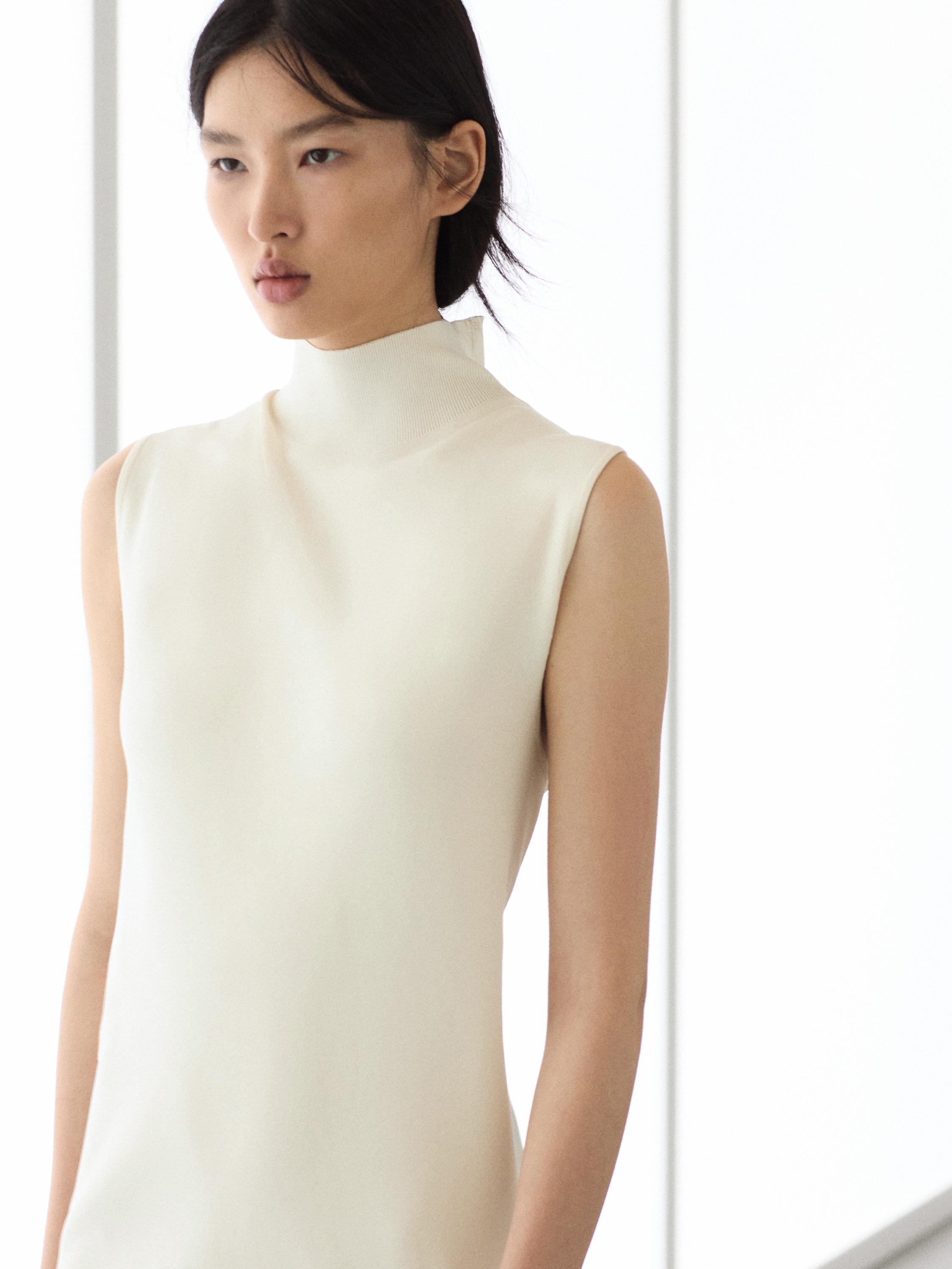 Matching knit midi dress — CREAM