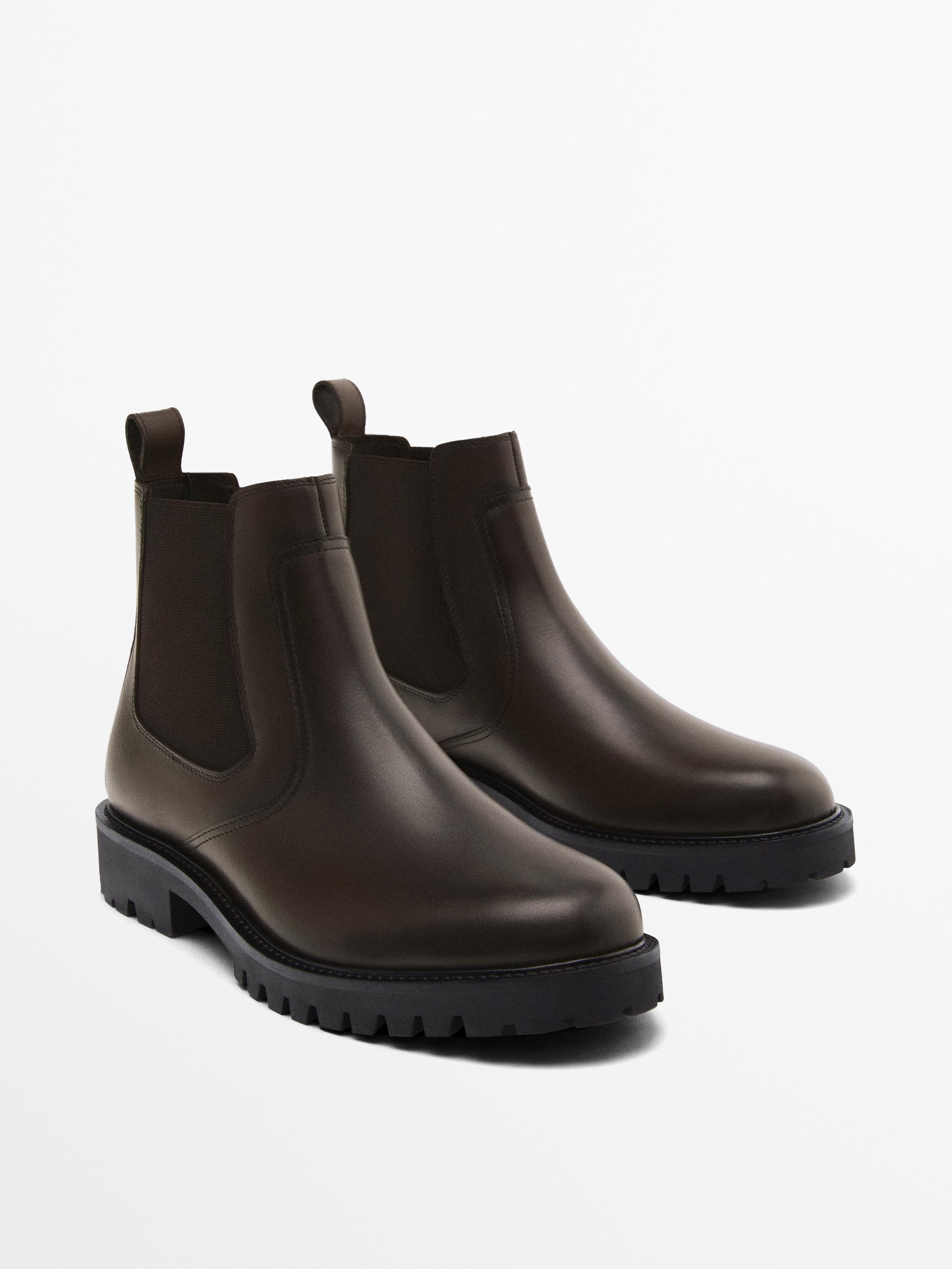 Bottines chelsea en cuir nappa