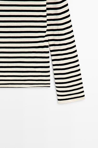 100% cotton long sleeve striped sweater — NAVY BLUE 7