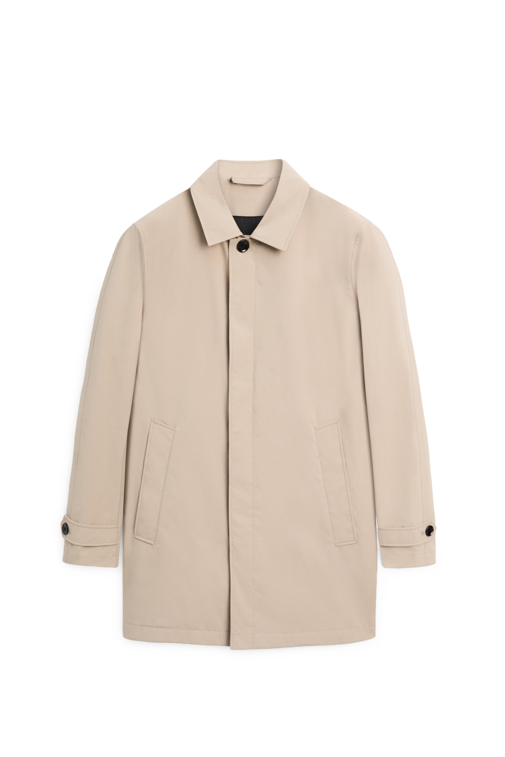 Lightweight long trench coat — PALE SAND