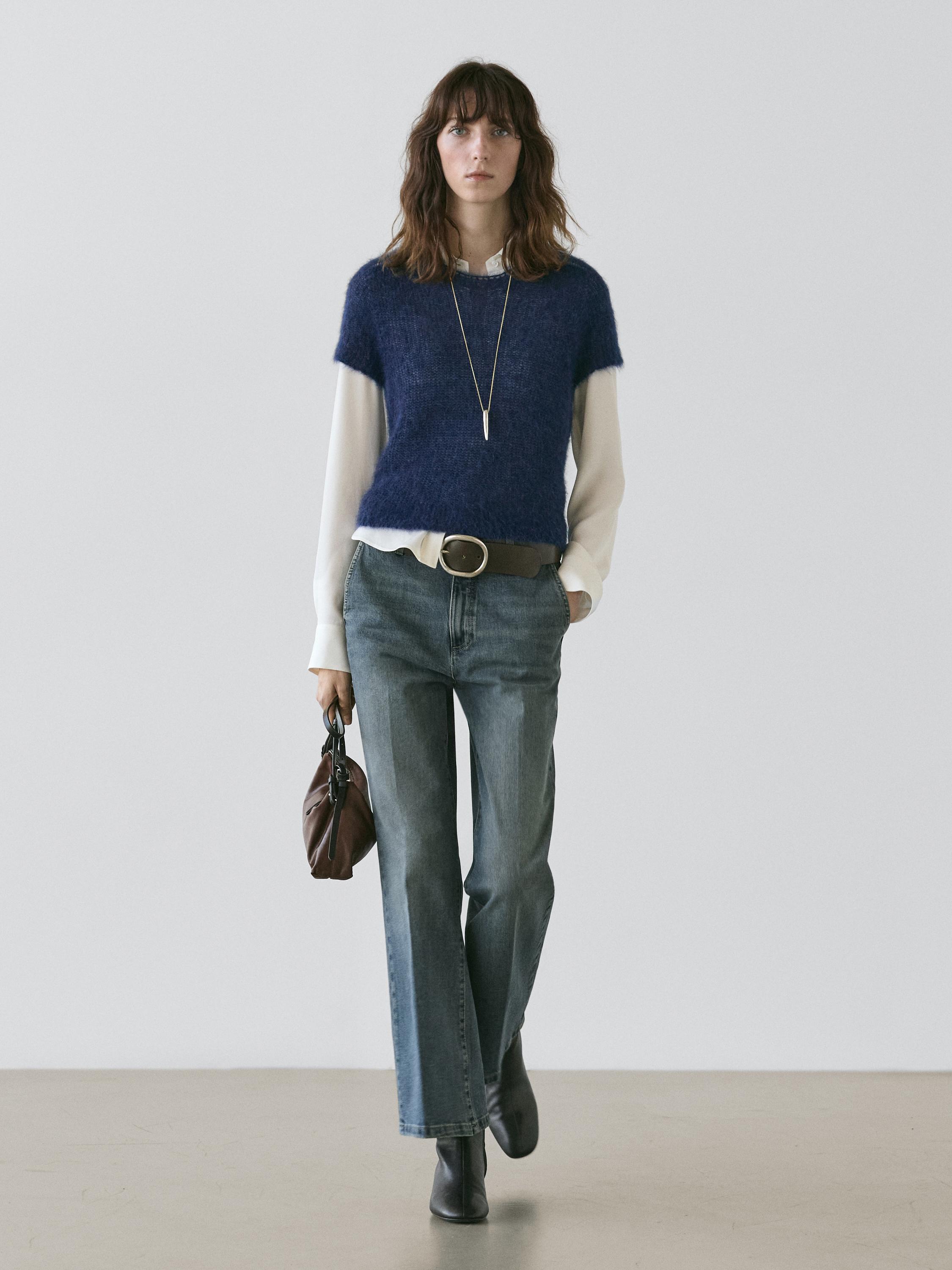 Pulover od mješavine alpake s kratkim rukavima