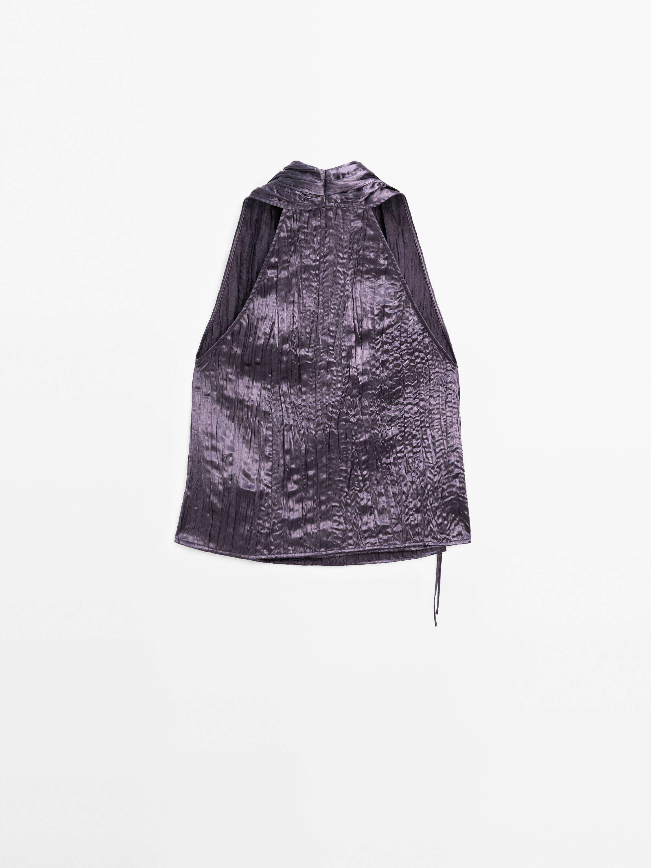 Pleated halter top