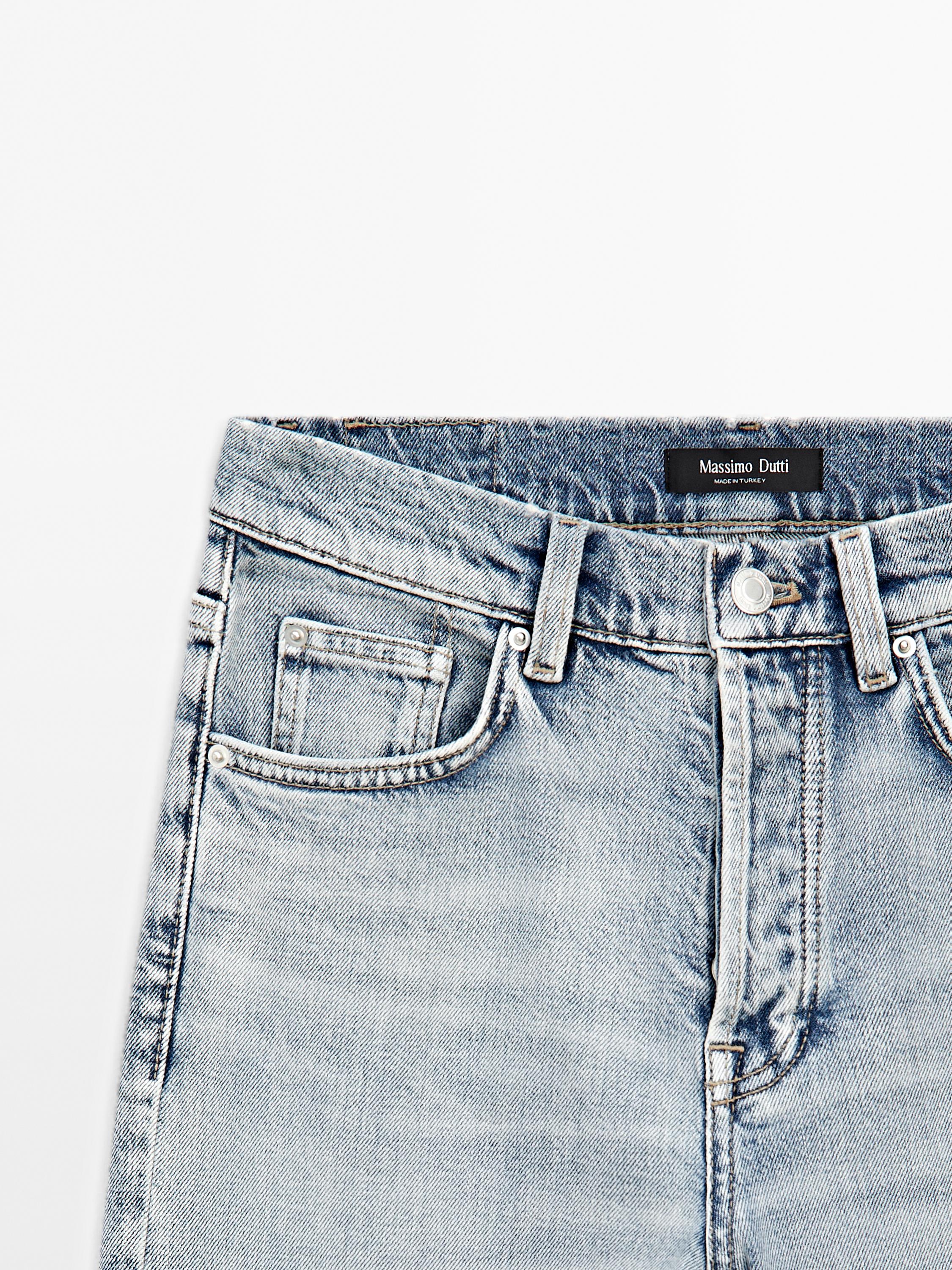 Jeans de cintura média straight